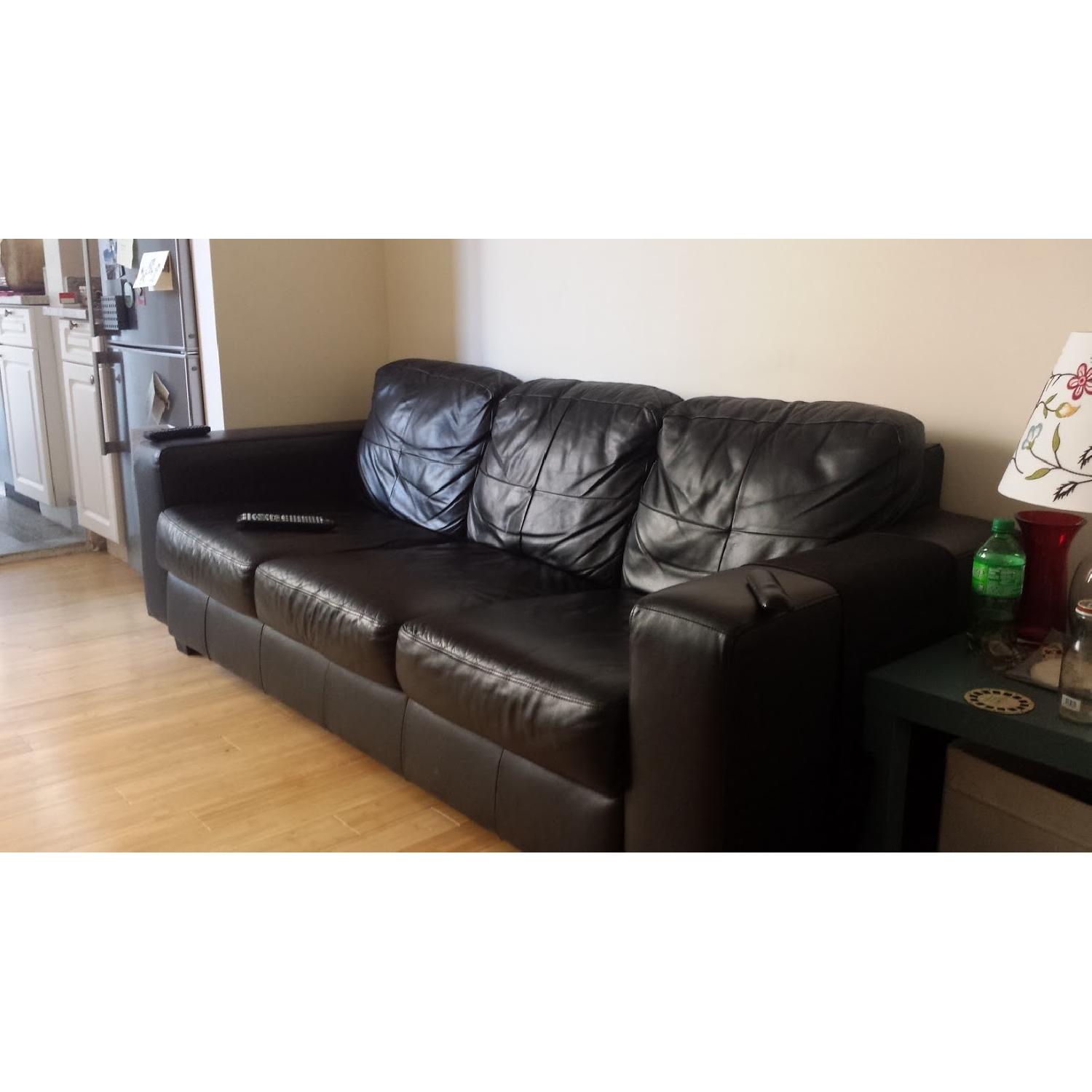 Ikea Skogaby Leather Couch AptDeco