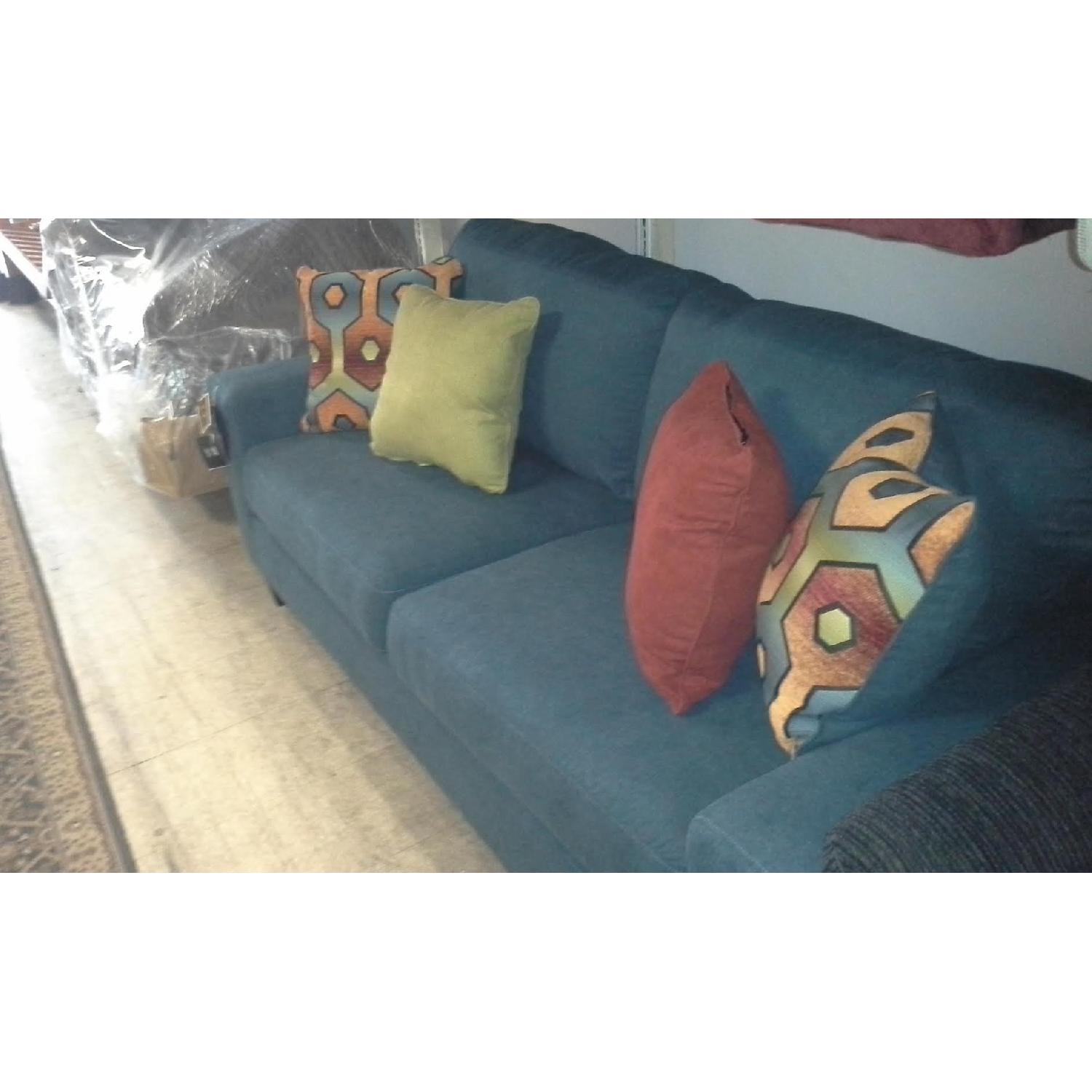 Ashley's Sagen Teal Sofa - image-4