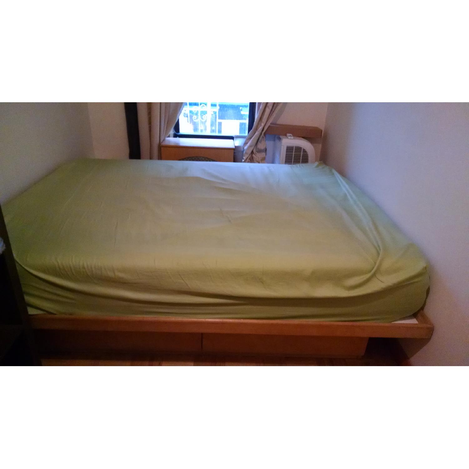 Queen Platform Bed Frame with 2 Rollout Drawers AptDeco