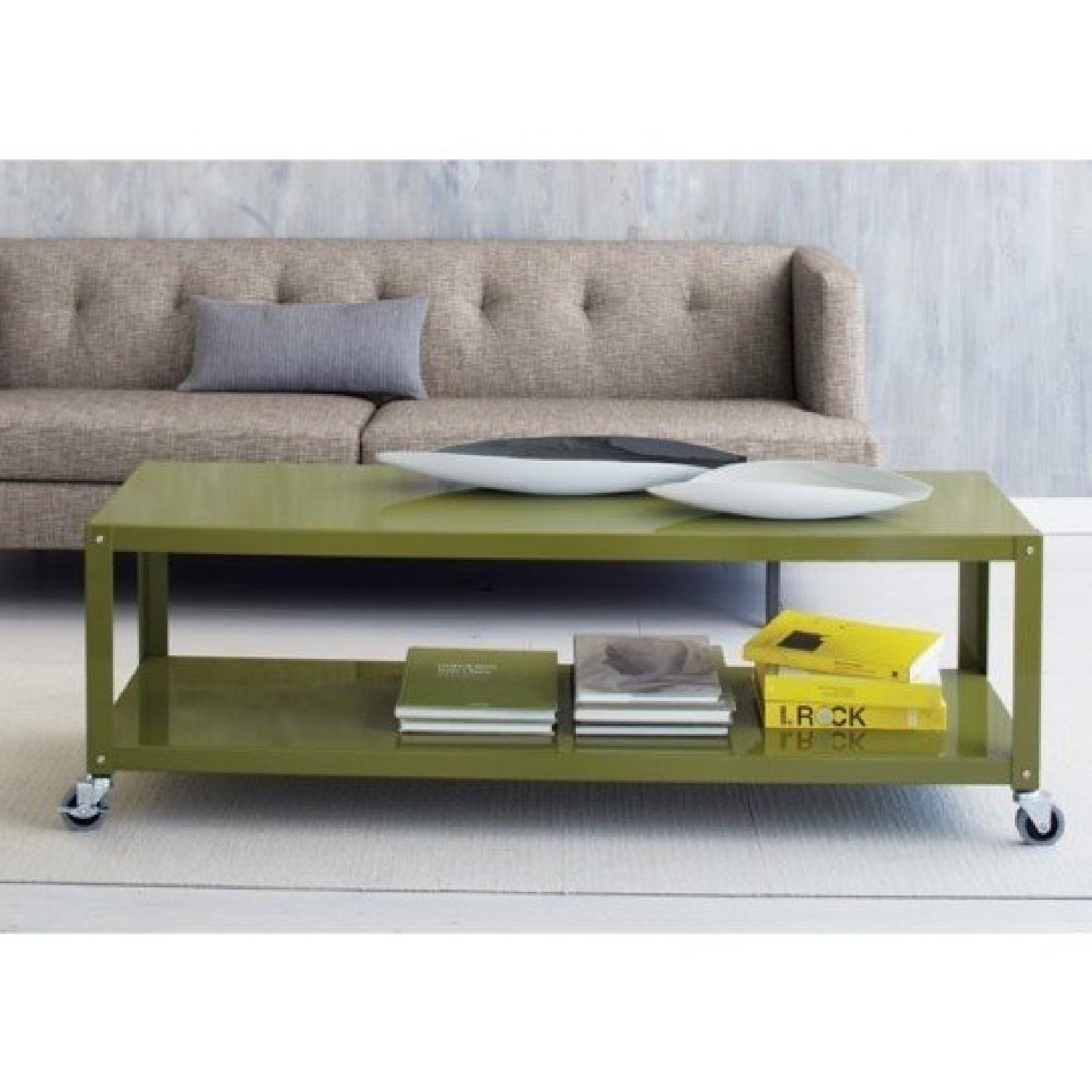 CB2 Rolling Coffee Table/TV Stand AptDeco