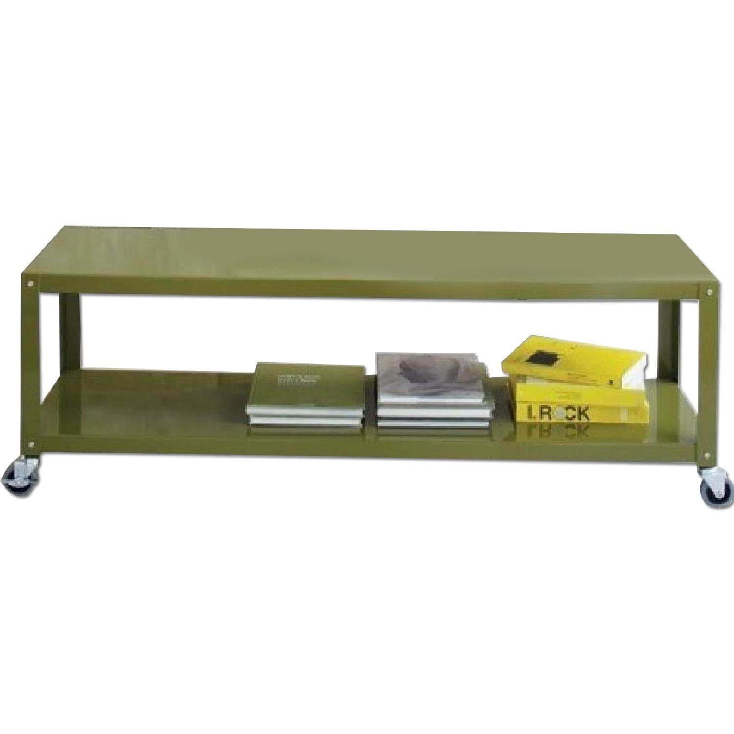 CB2 Rolling Coffee Table/TV Stand AptDeco