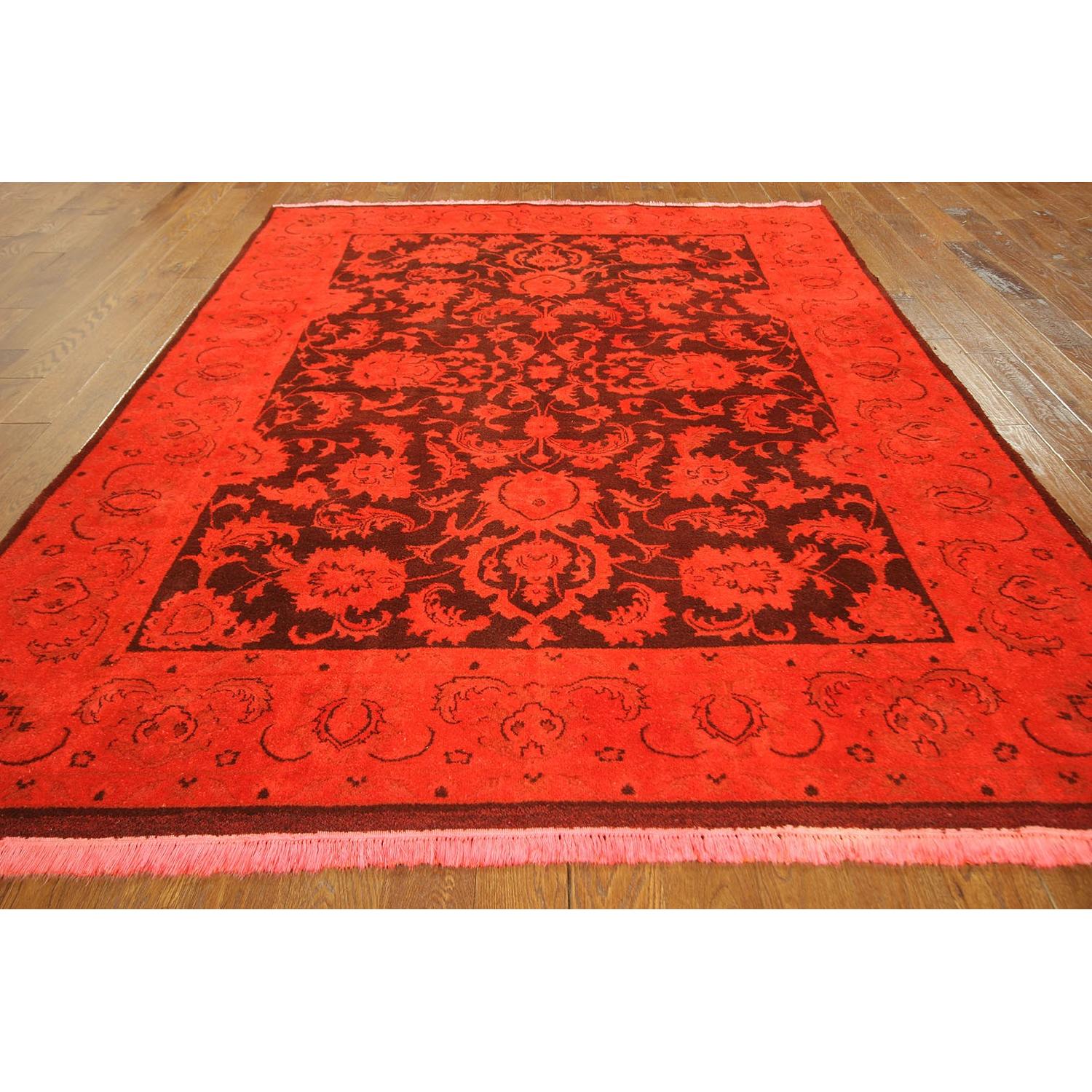 Red Overdyed Hand Knotted Persian Rug - image-2