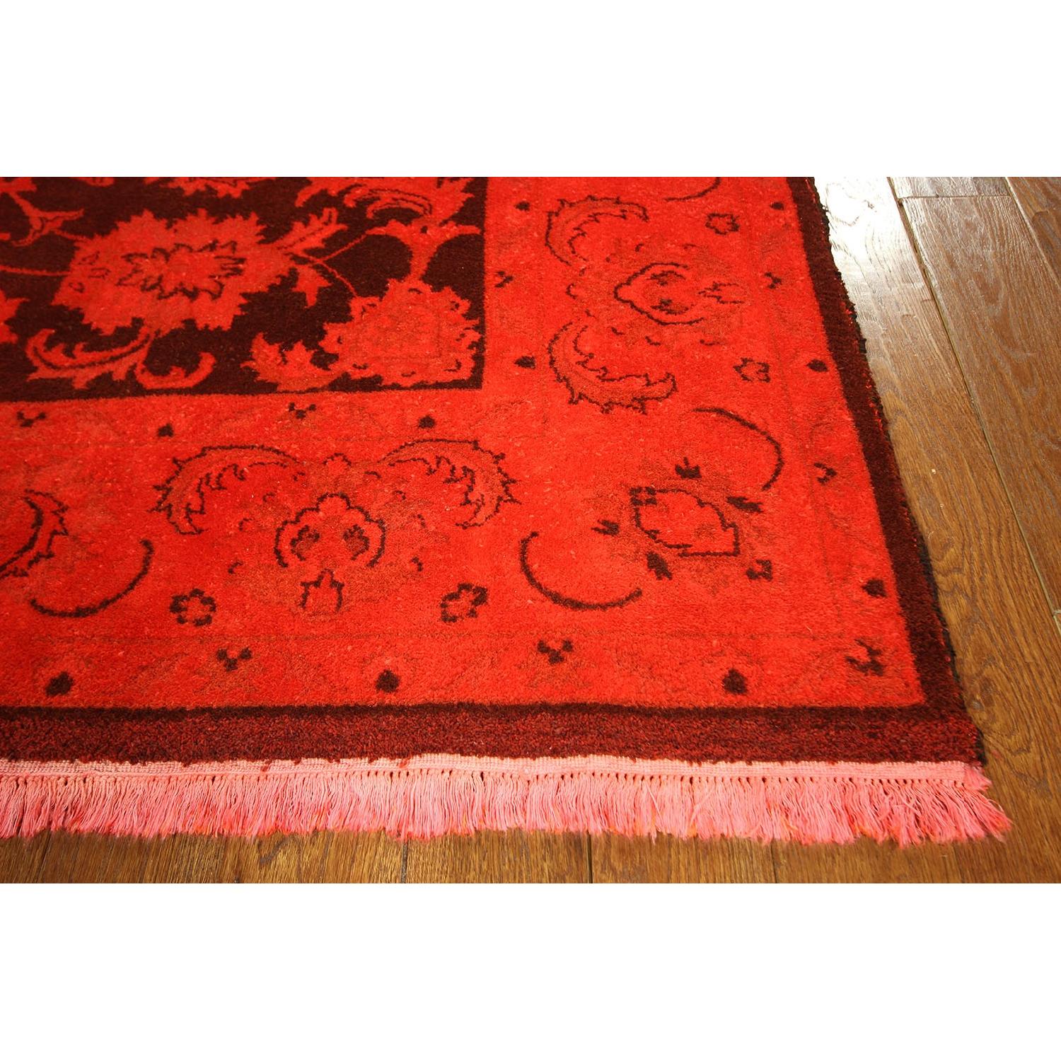 Red Overdyed Hand Knotted Persian Rug - image-3