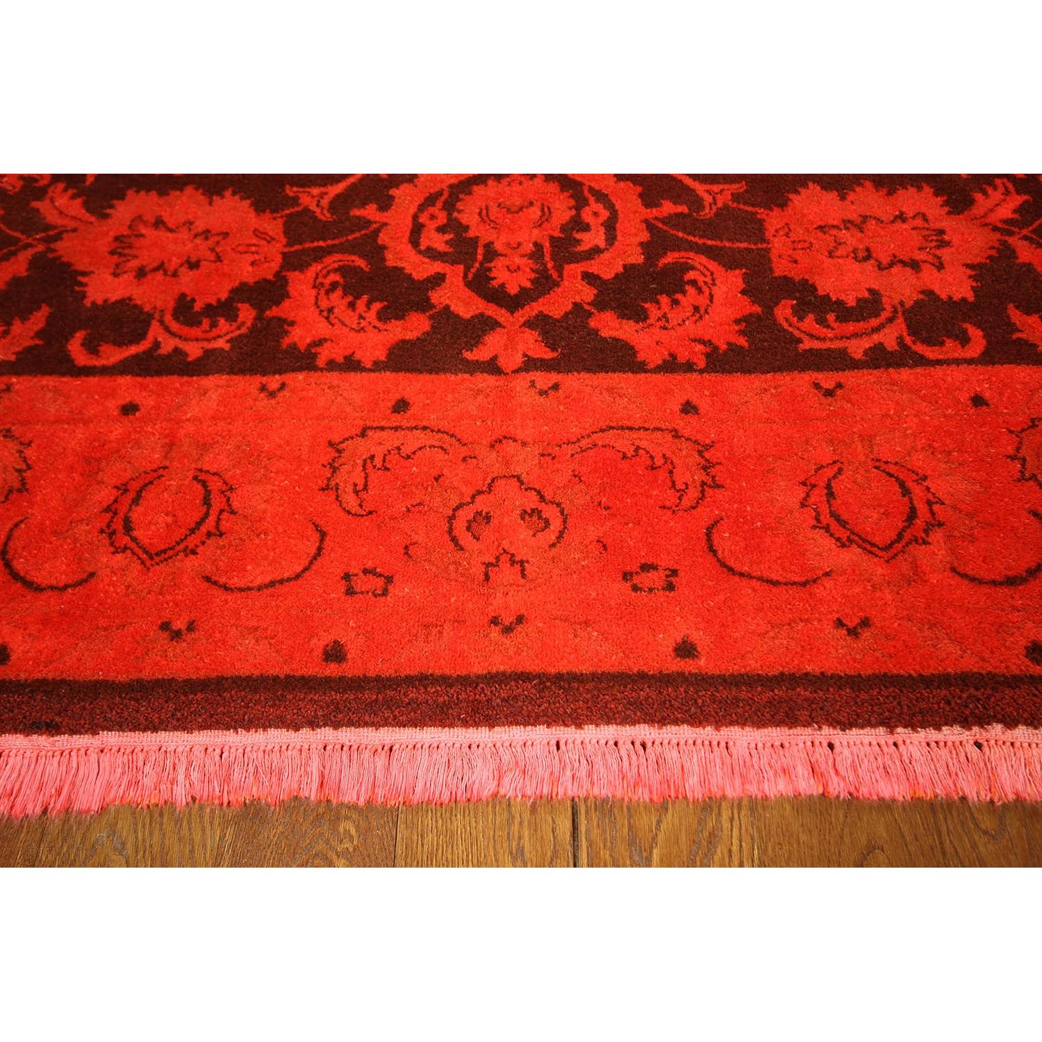 Red Overdyed Hand Knotted Persian Rug - image-4