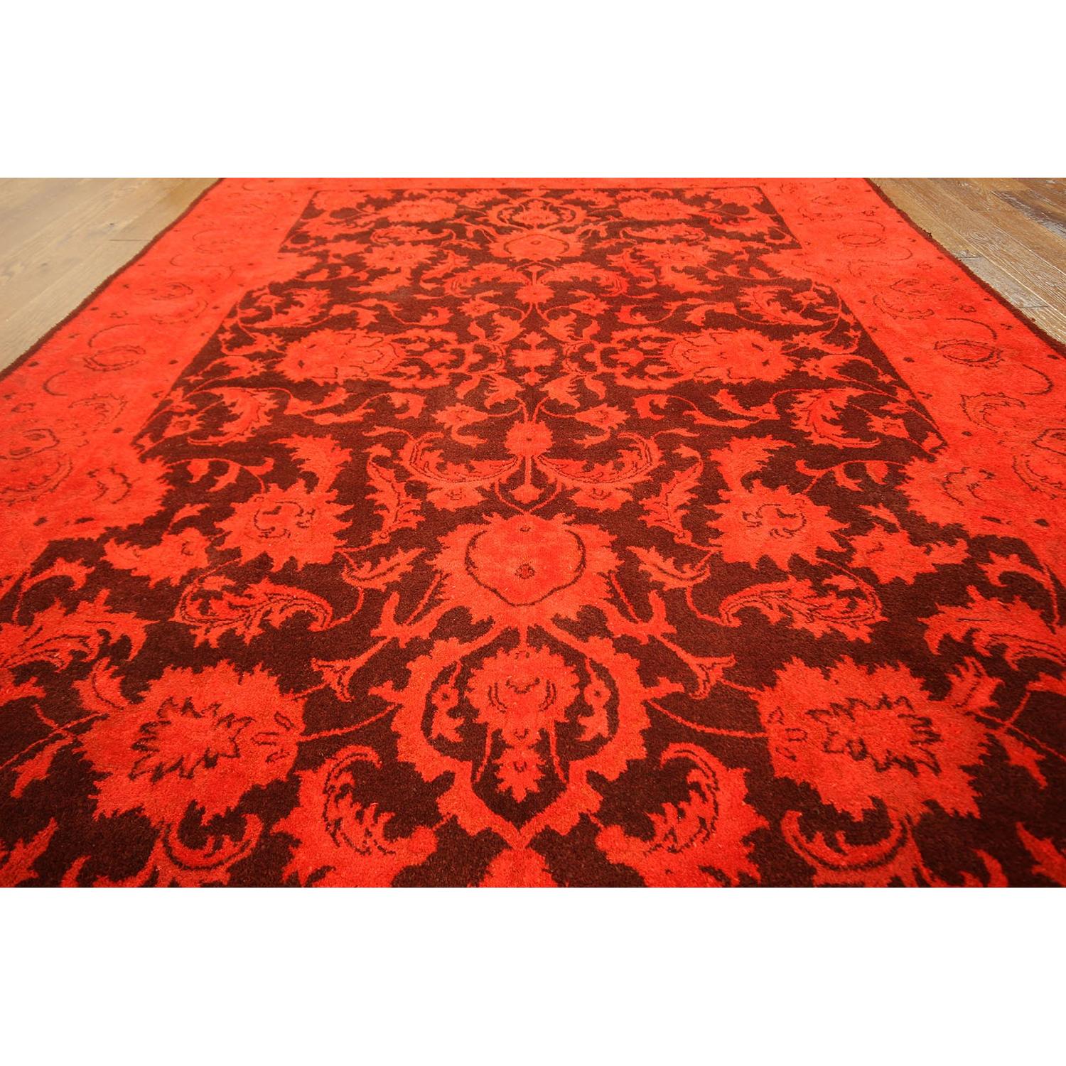 Red Overdyed Hand Knotted Persian Rug - image-5
