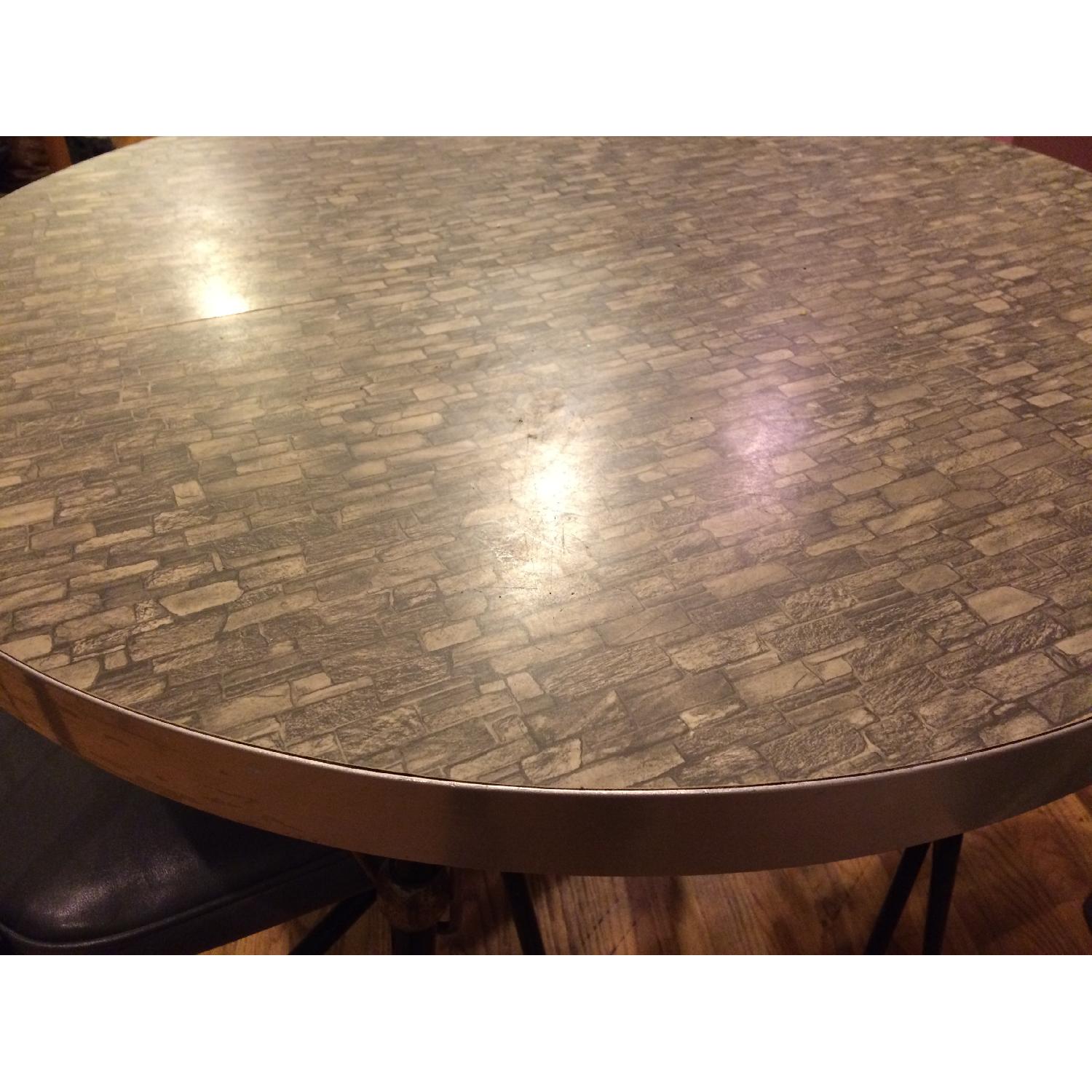 Retro Formica & Chrome Round Table w/ 4 Chairs - image-2