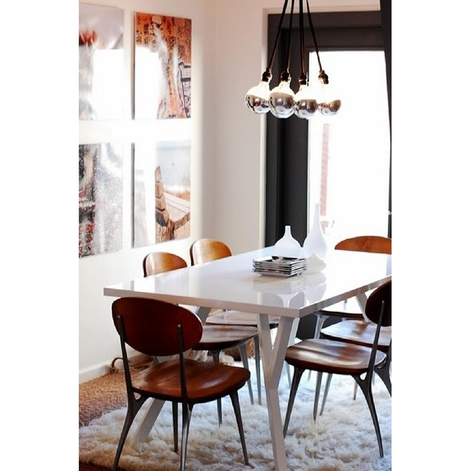 Crate & Barrel White Laquer Dining Table - image-2