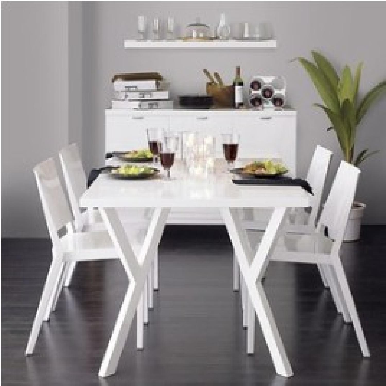 Crate & Barrel White Laquer Dining Table - image-3
