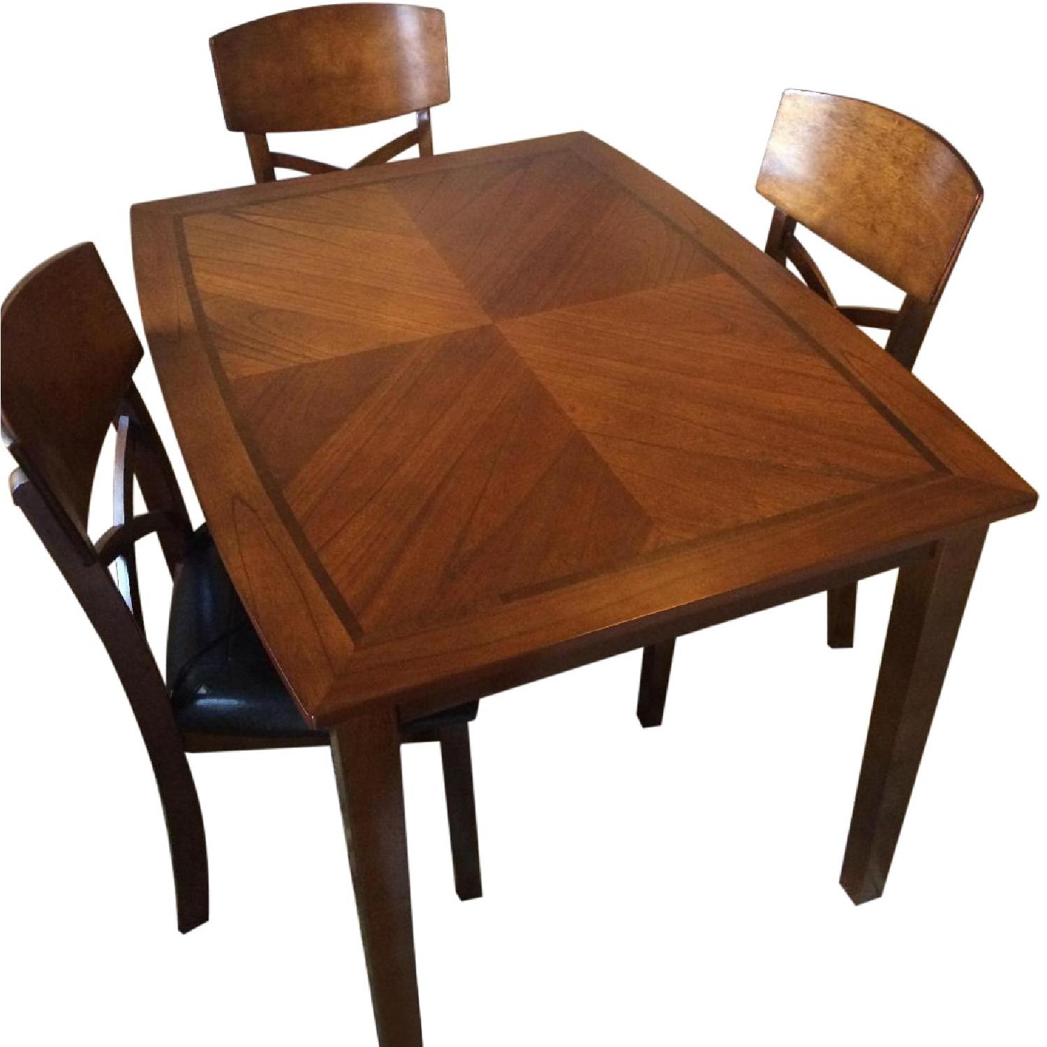 Wood Dining Table w/ 4 Chairs - AptDeco