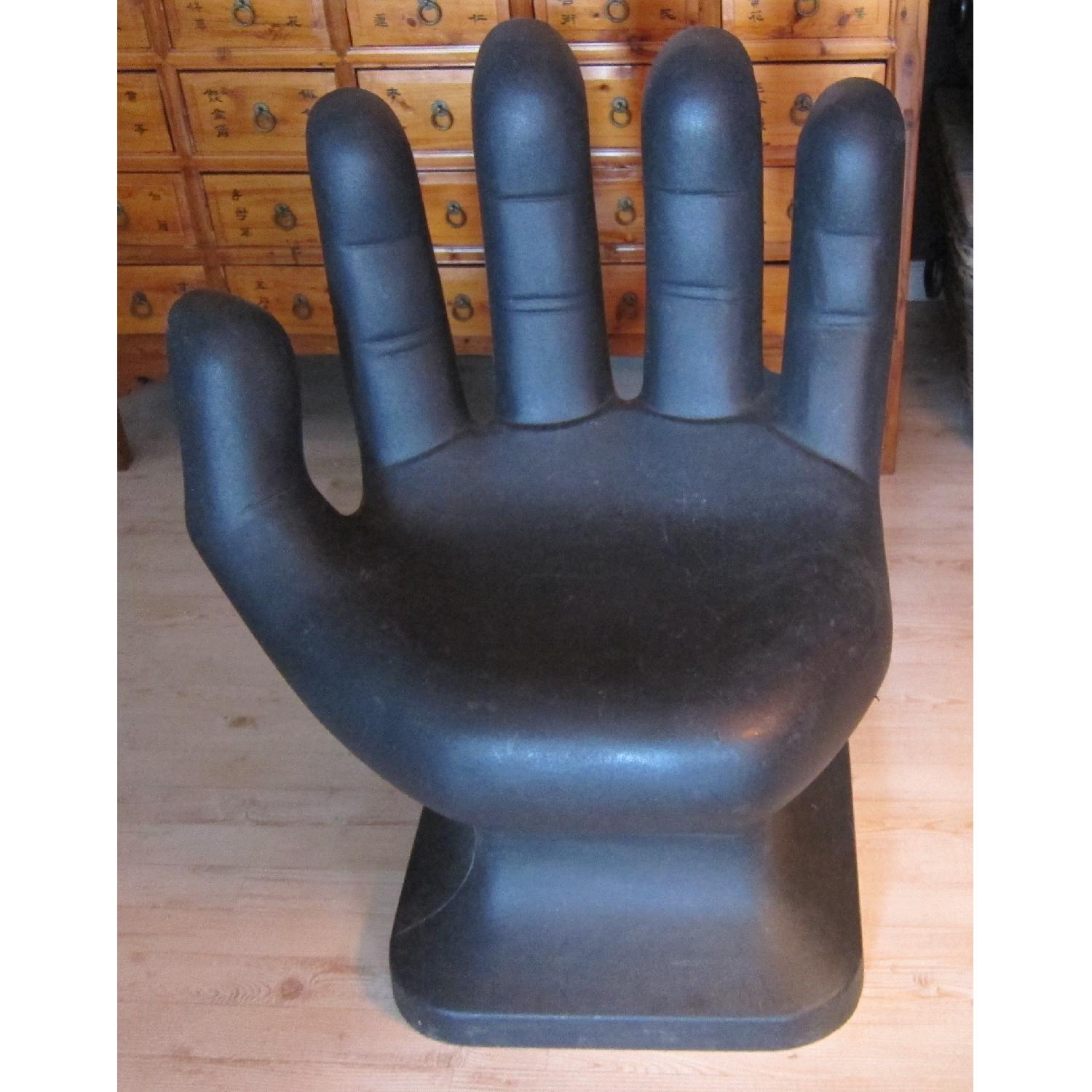 Black Molded Plastic Hand Chair - image-1