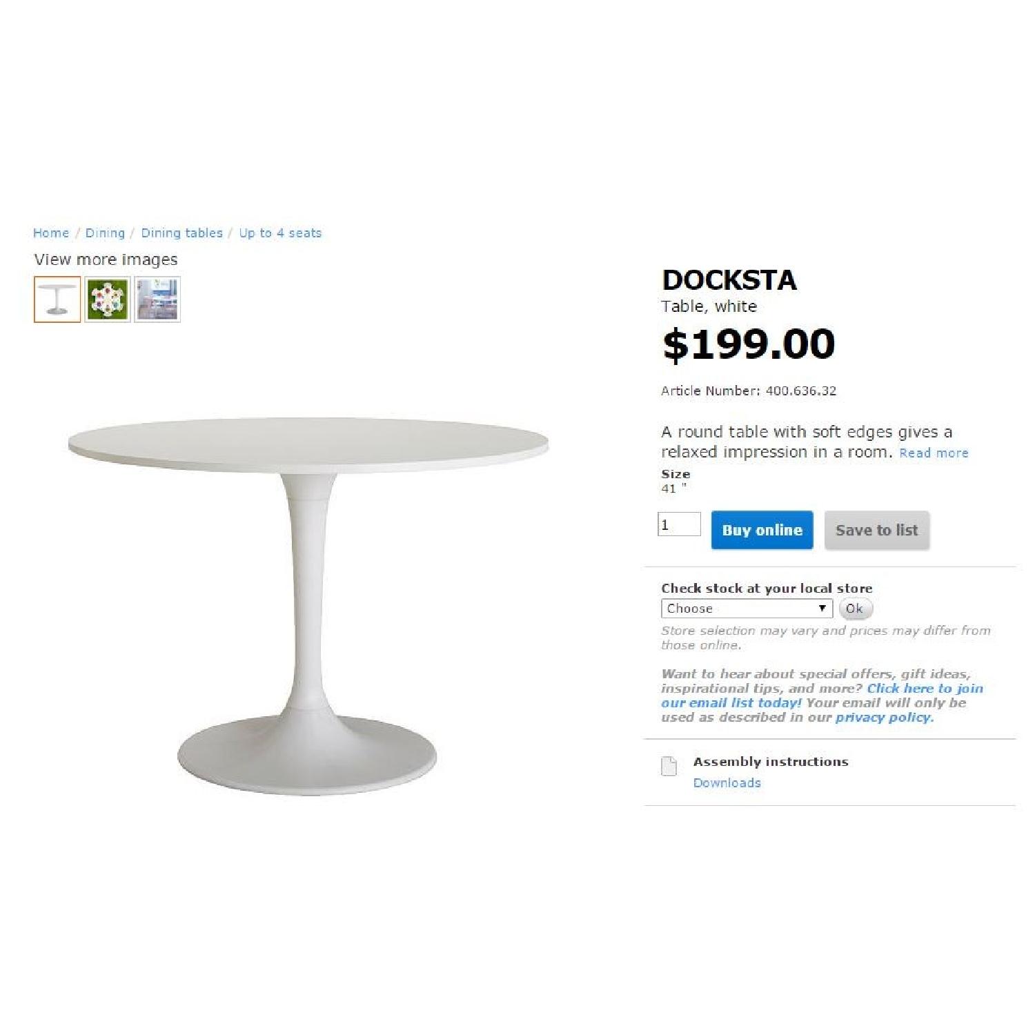 Ikea Docksta White Table - image-1