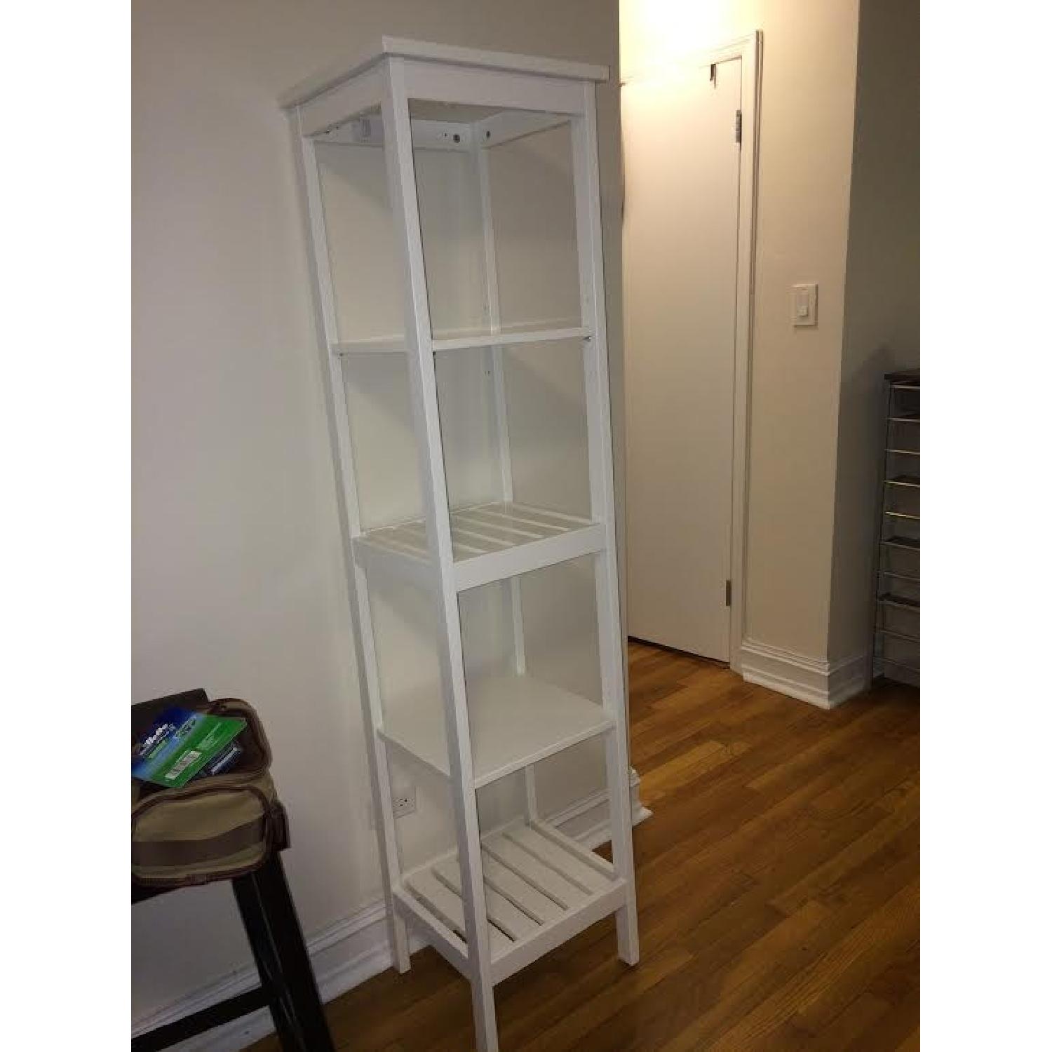 Ikea Hemnes White Shelving Unit With Seagrass Storage Baskets - image-4