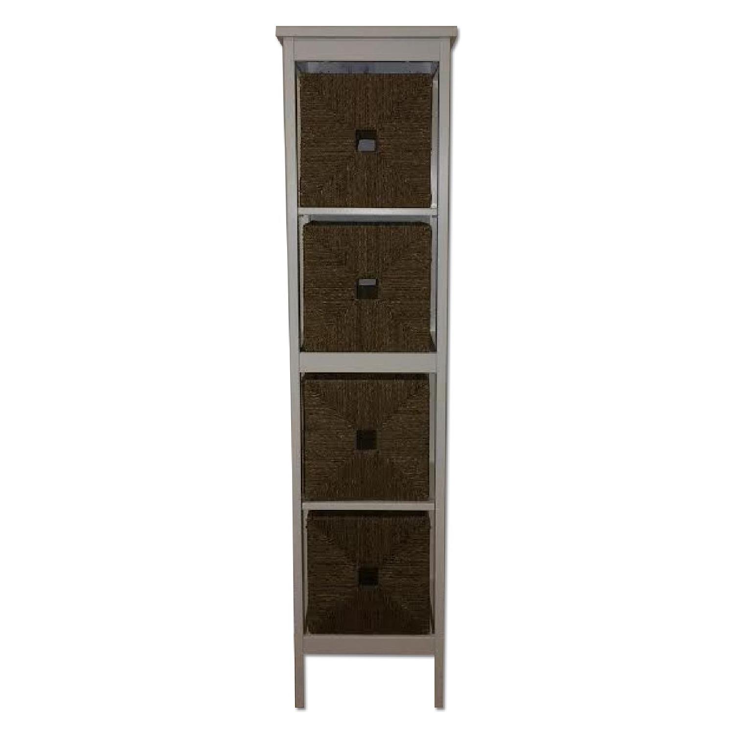 Ikea Hemnes White Shelving Unit With Seagrass Storage Baskets - image-5