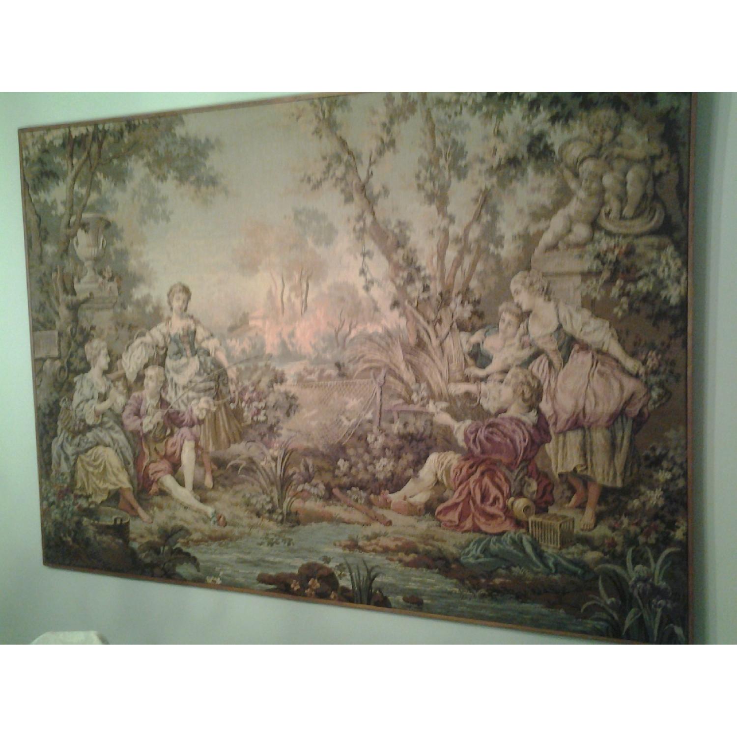 Antique Belgian Framed Tapestry - image-2