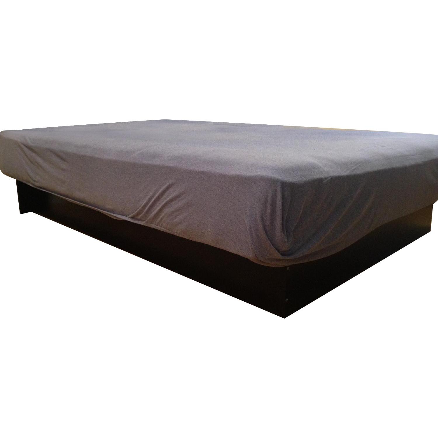 Ikea Platform Bed Frame + 2 Nighstands - image-0