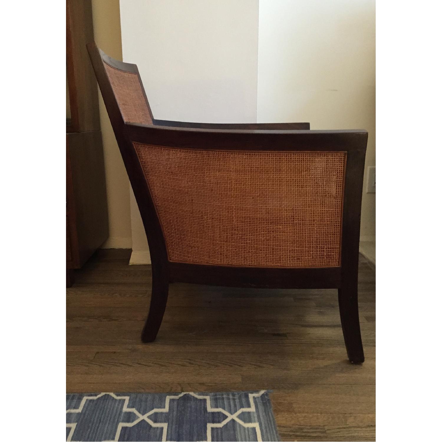 Crate & Barrel Blake Teak/Leather Chair - image-3