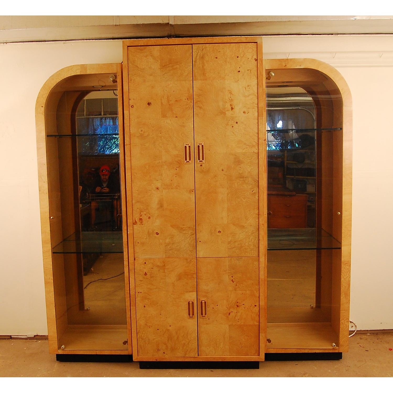 Henredon Mid-Century Modern Burlwood Dry Bar/Display Cabinet - image-1