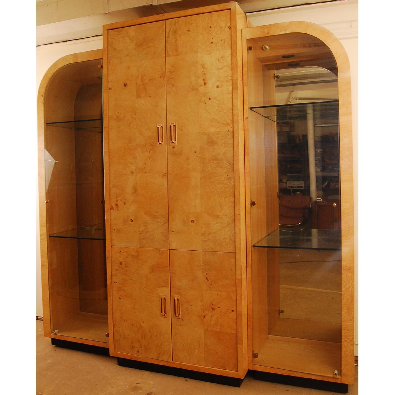 Henredon Mid-Century Modern Burlwood Dry Bar/Display Cabinet - image-2