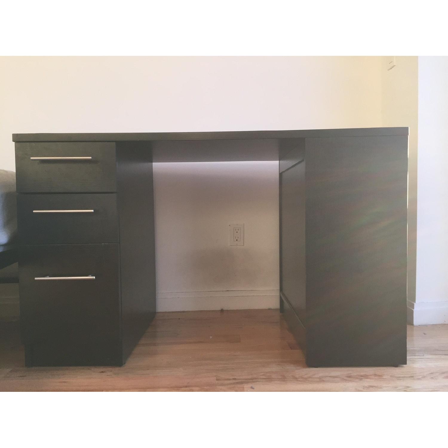 Jesper Expresso 3-Drawer Office/Study Desk w/ Chair & Built-in Bookcase - image-1