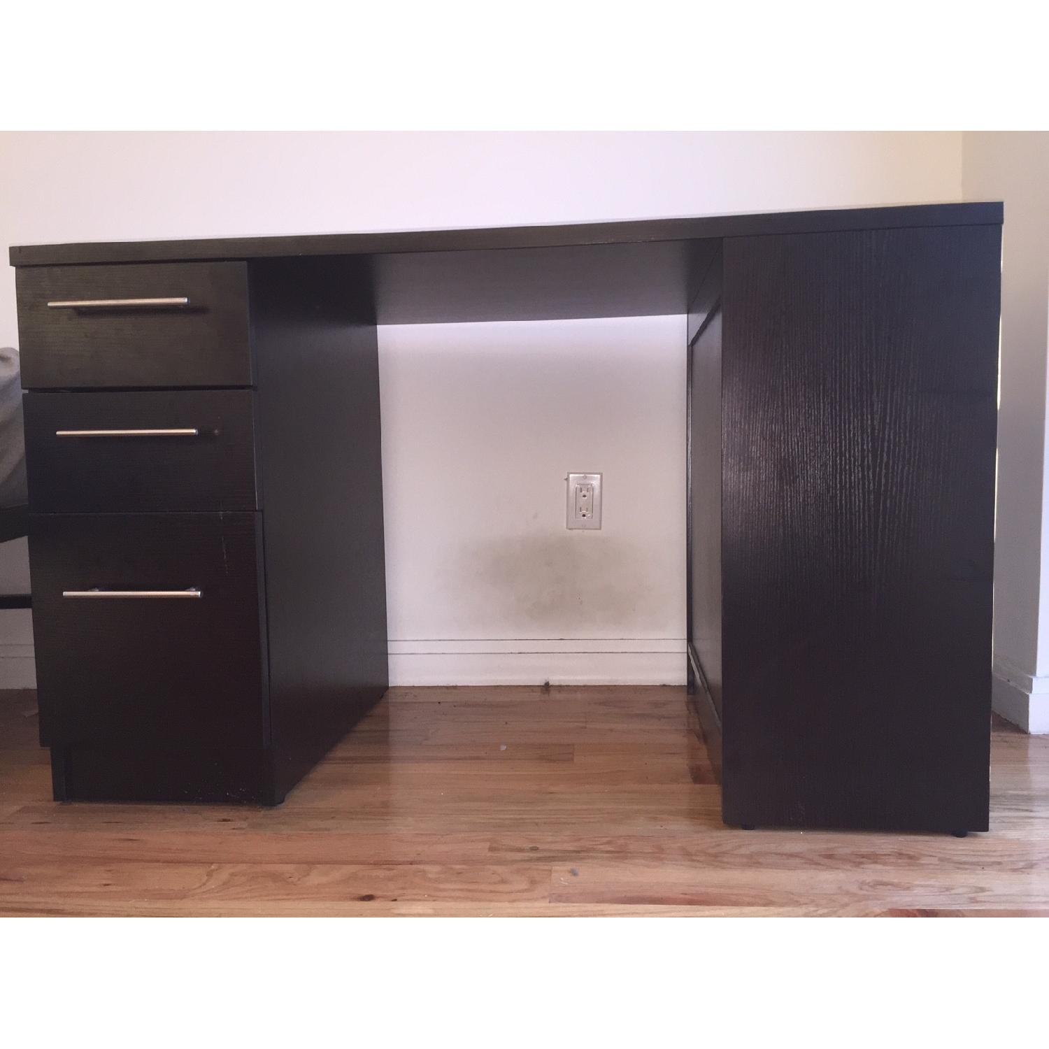 Jesper Expresso 3-Drawer Office/Study Desk w/ Chair & Built-in Bookcase - image-5