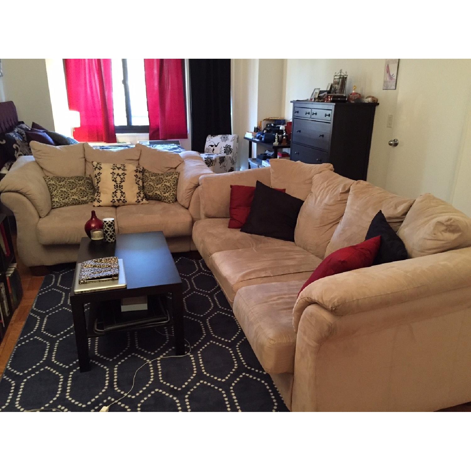 Cream-Colored Sofa + Loveseat - image-1