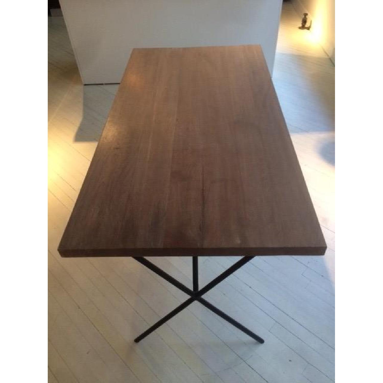 West Elm Mango Wood Table w/ Truss Iron Legs AptDeco
