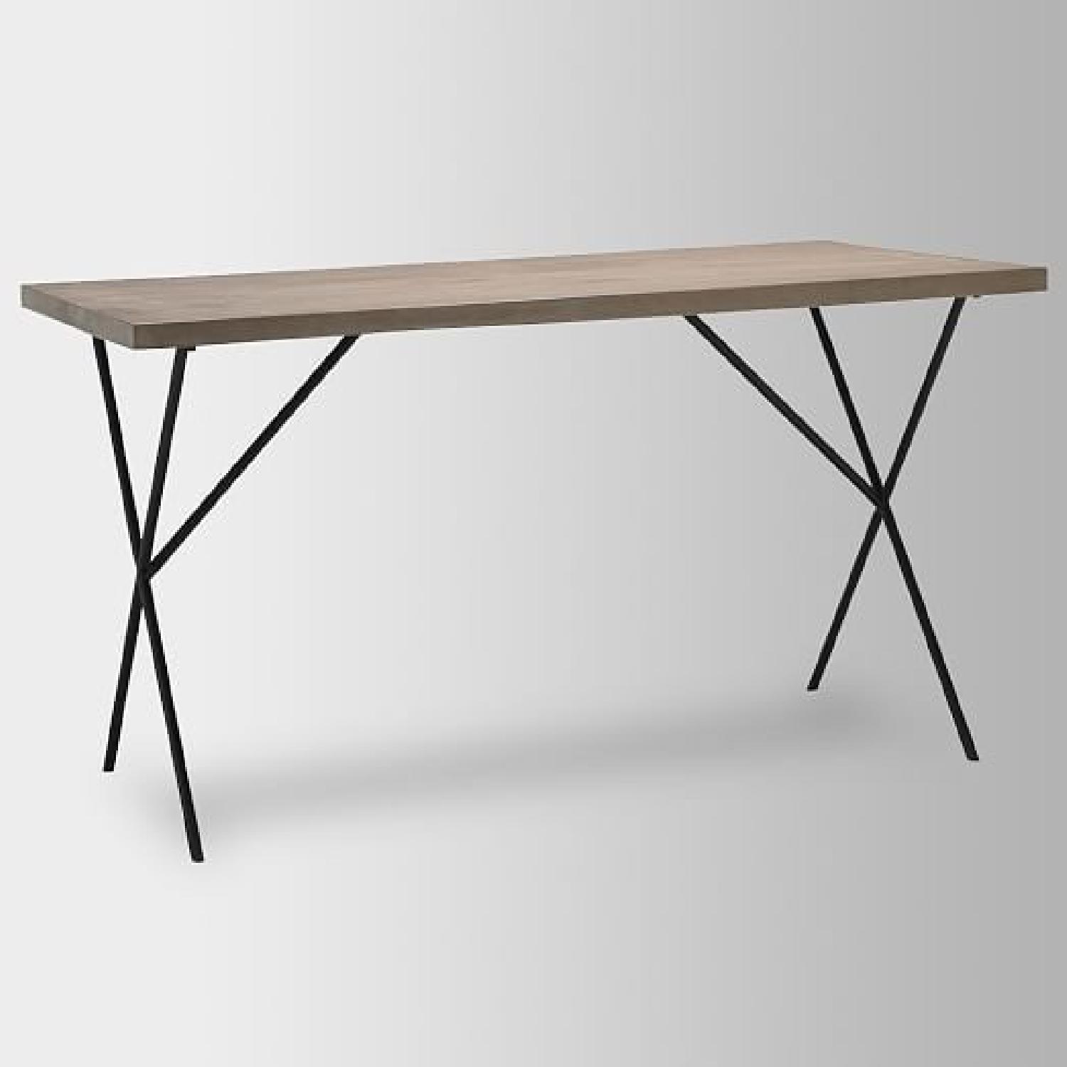 West Elm Mango Wood Table w/ Truss Iron Legs AptDeco