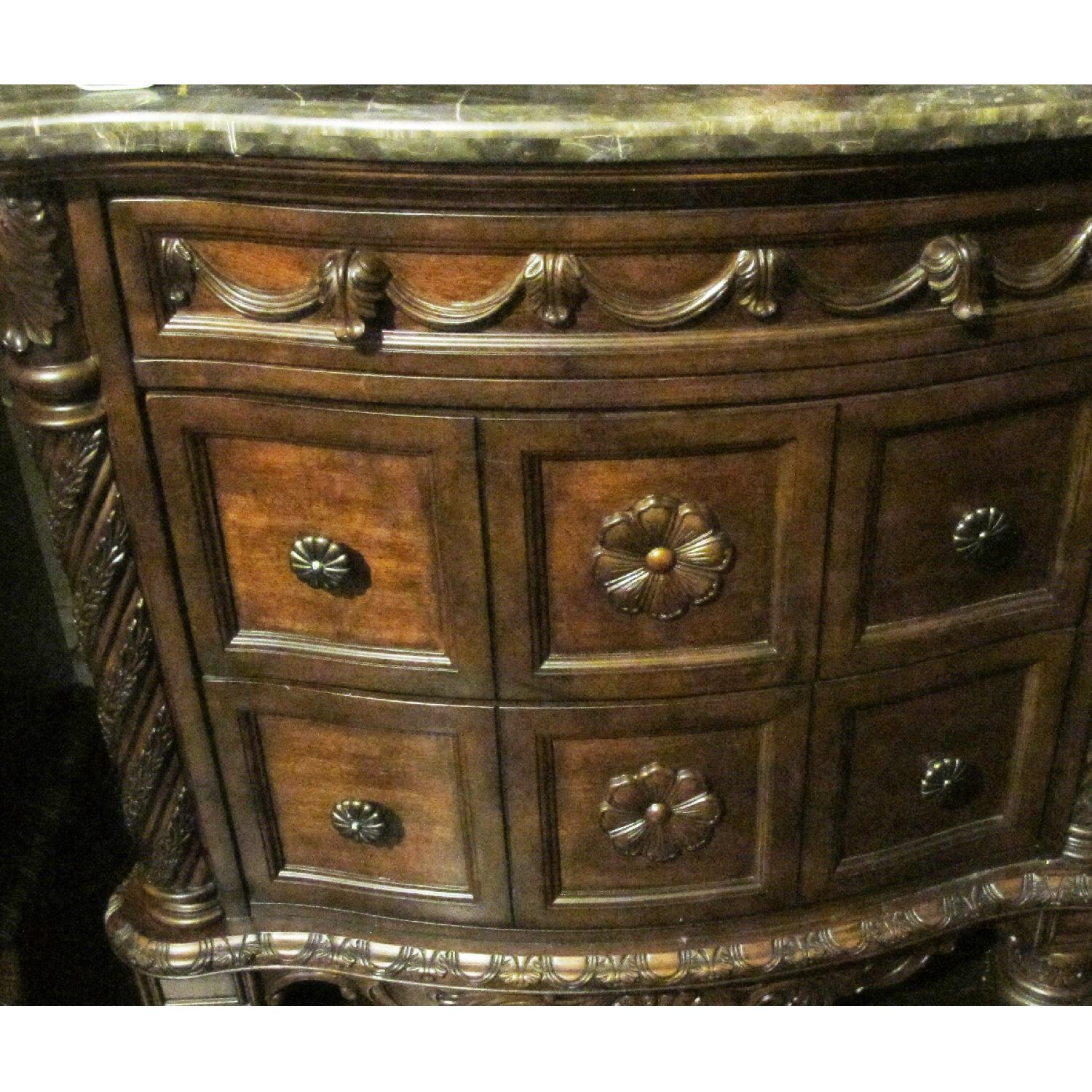 Ashley's Marble Stone & Wood King Size Bedroom Set - image-2