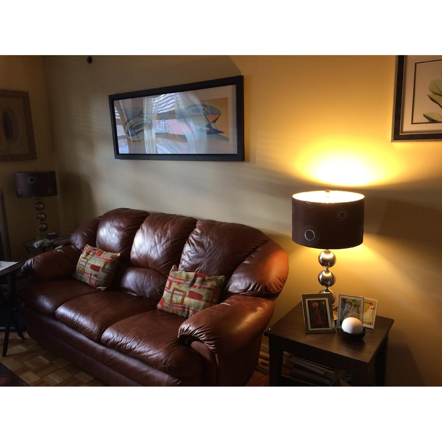 Door Store Cognac Leather Sofa - image-9