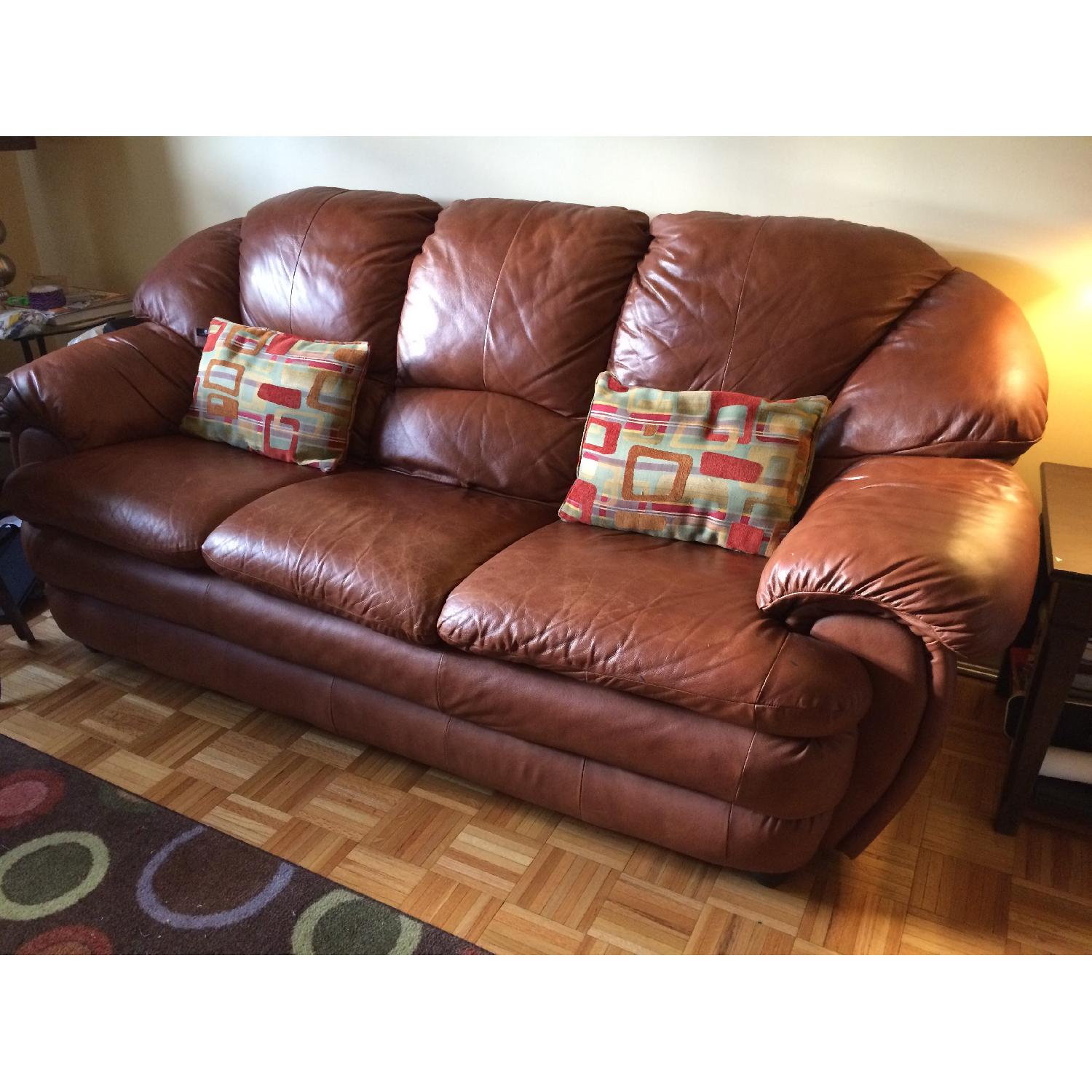 Door Store Cognac Leather Sofa - image-10