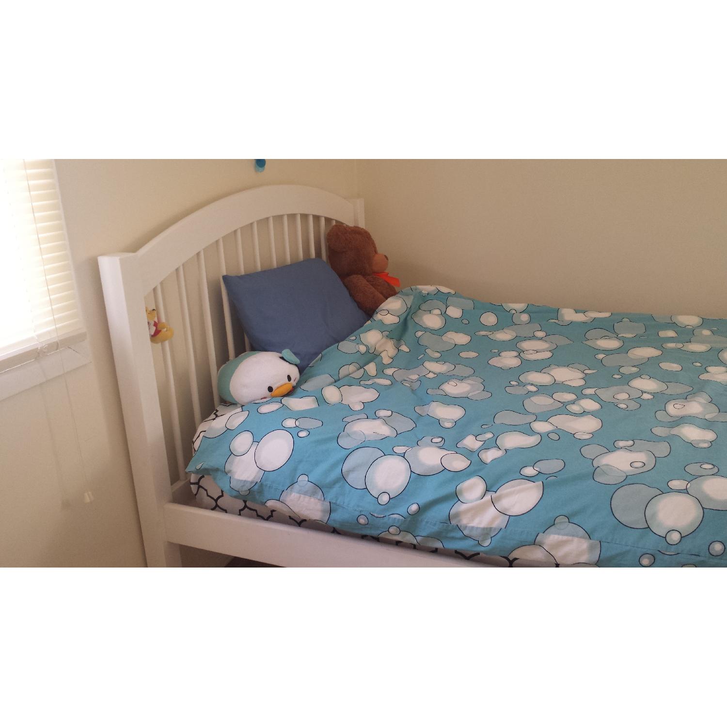 White Wood Full Bed Frame - image-2