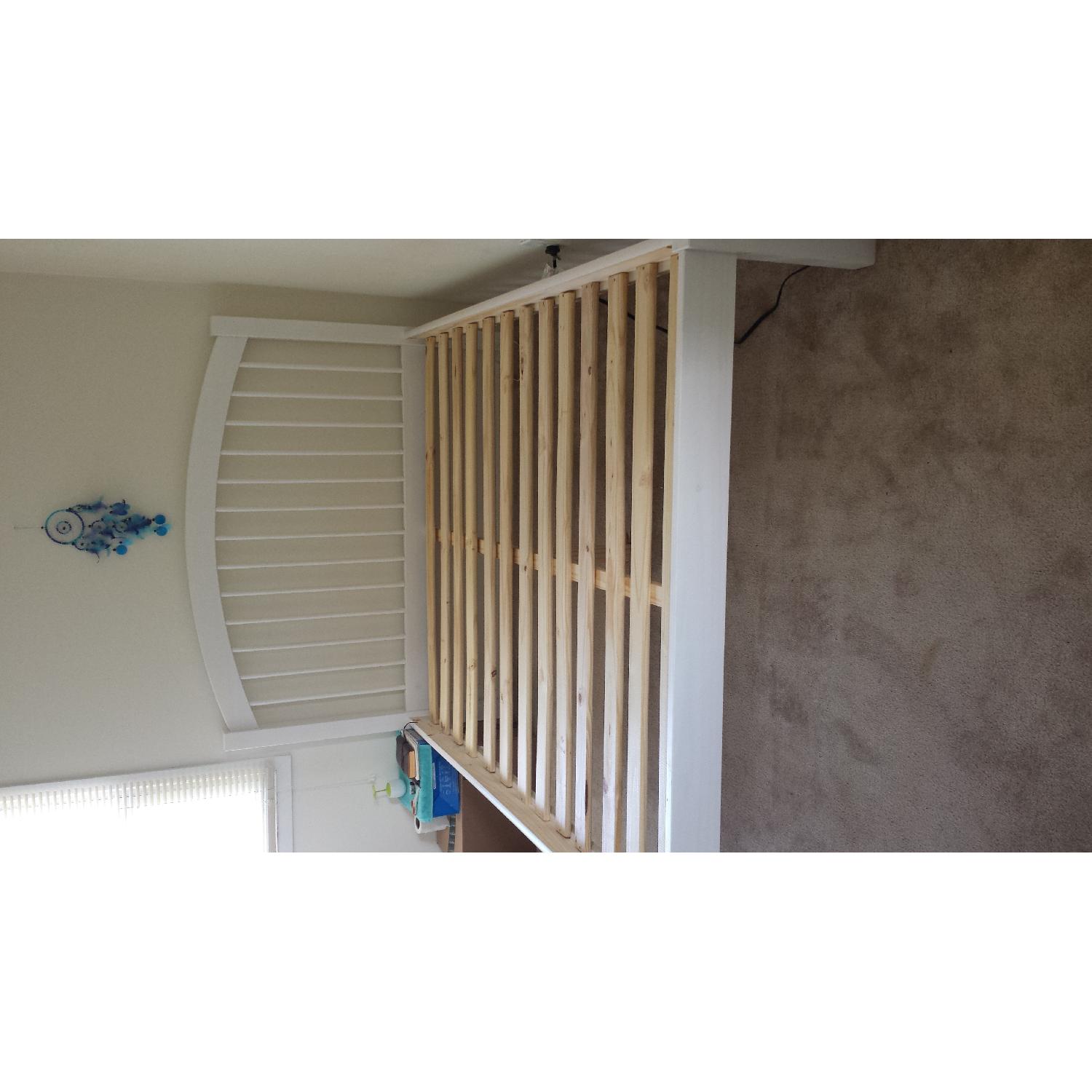 White Wood Full Bed Frame - image-3