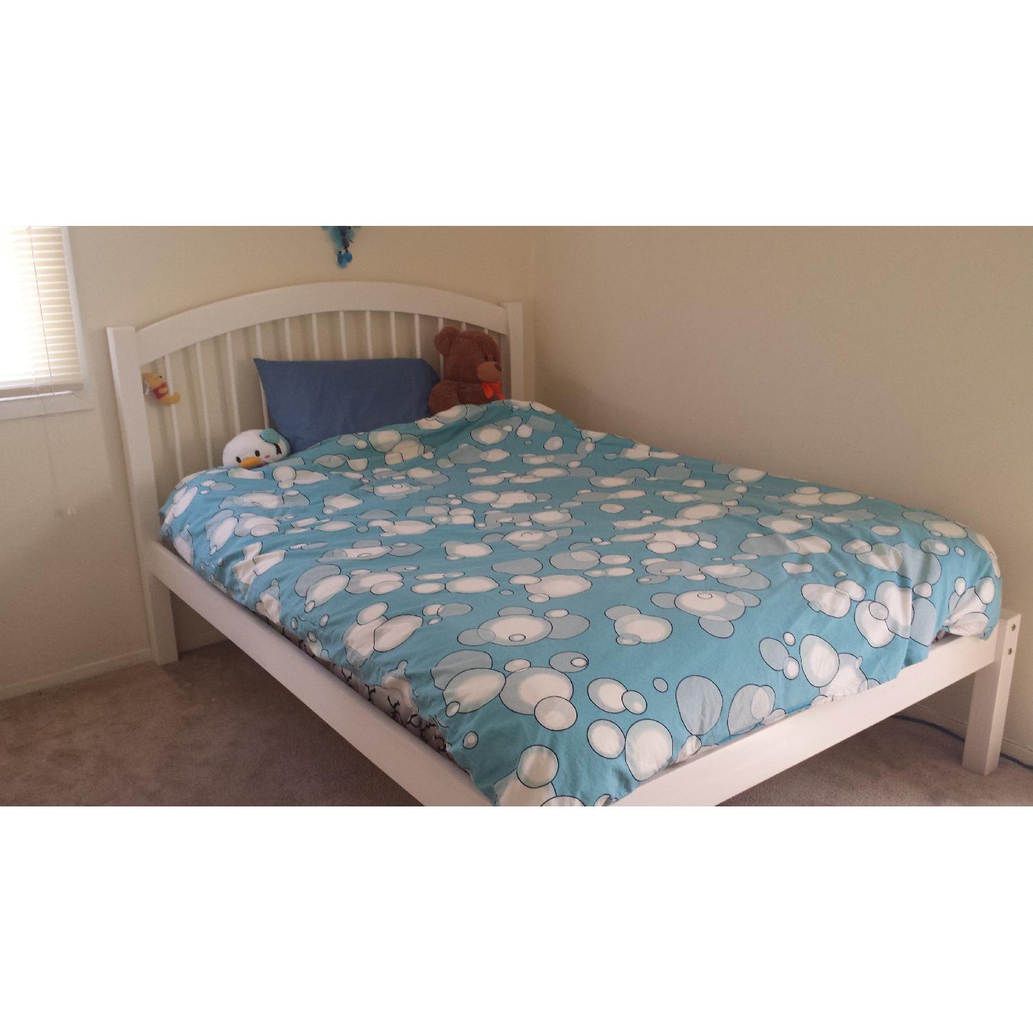 White Wood Full Bed Frame - image-4