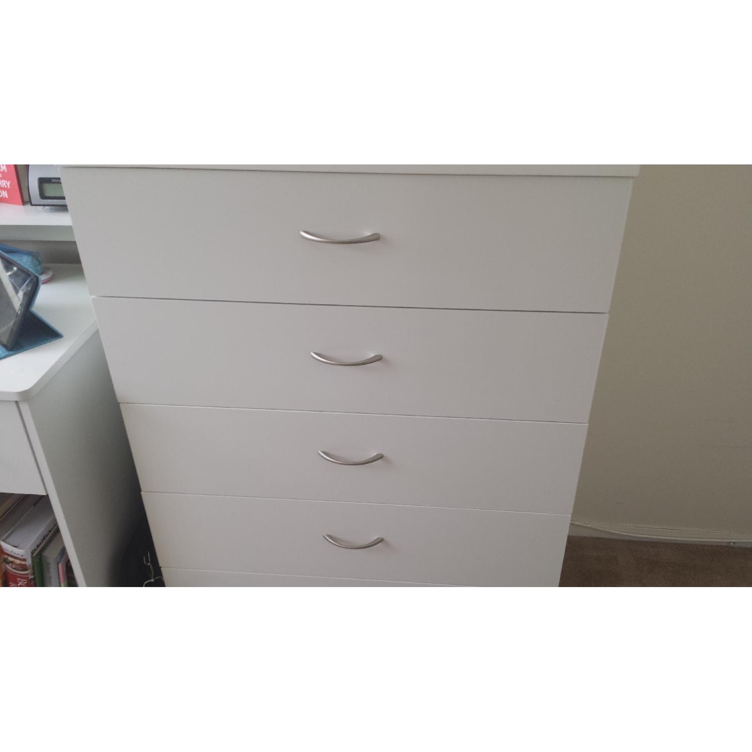 White Dresser with Silver Handles - image-2