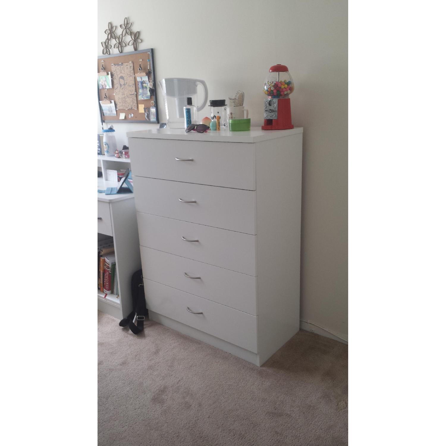White Dresser with Silver Handles - image-3