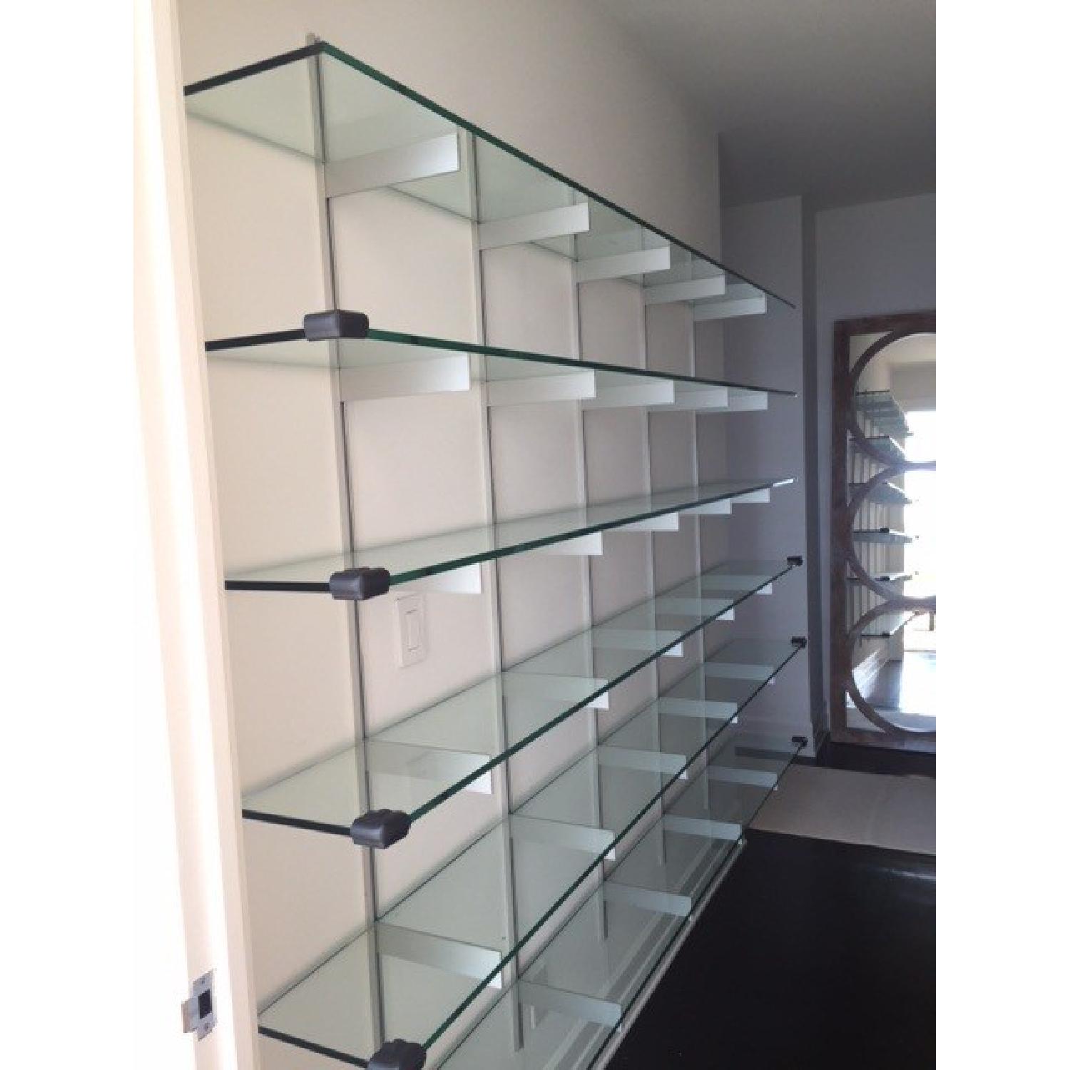 Full Size Wall Glass Shelving System - AptDeco