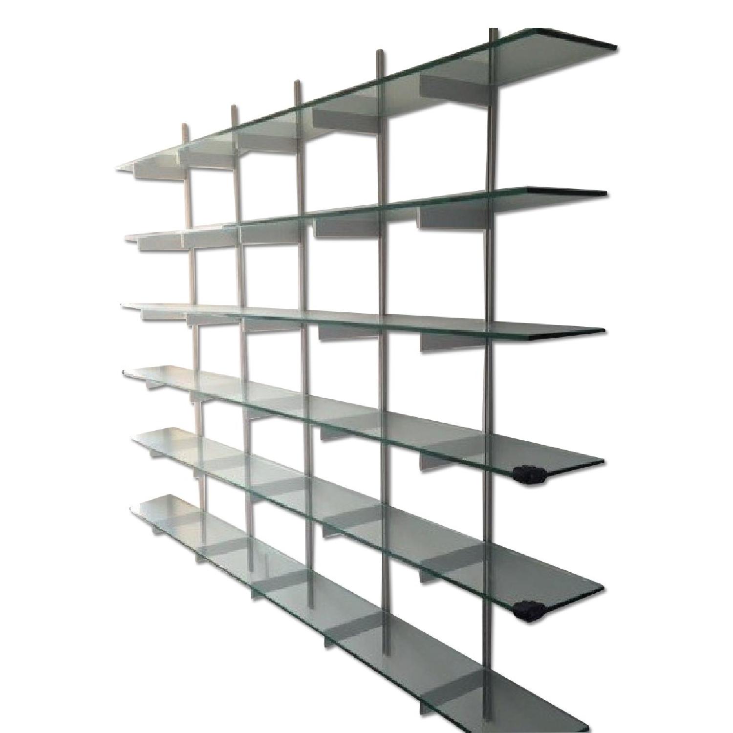 Full Size Wall Glass Shelving System - AptDeco