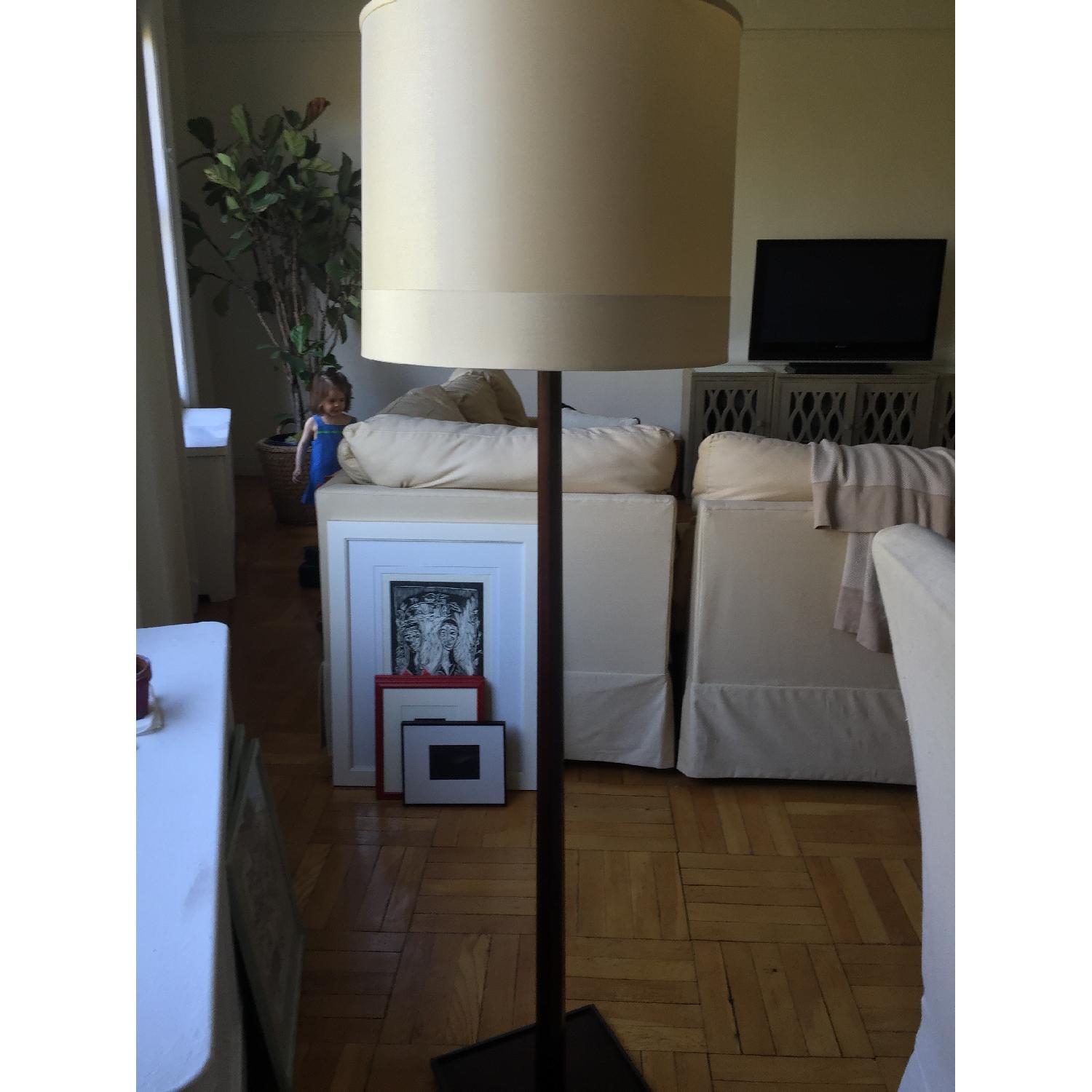 Barbara Barry Octagon Mahogany Floor Lamp with Silk Shade - image-1