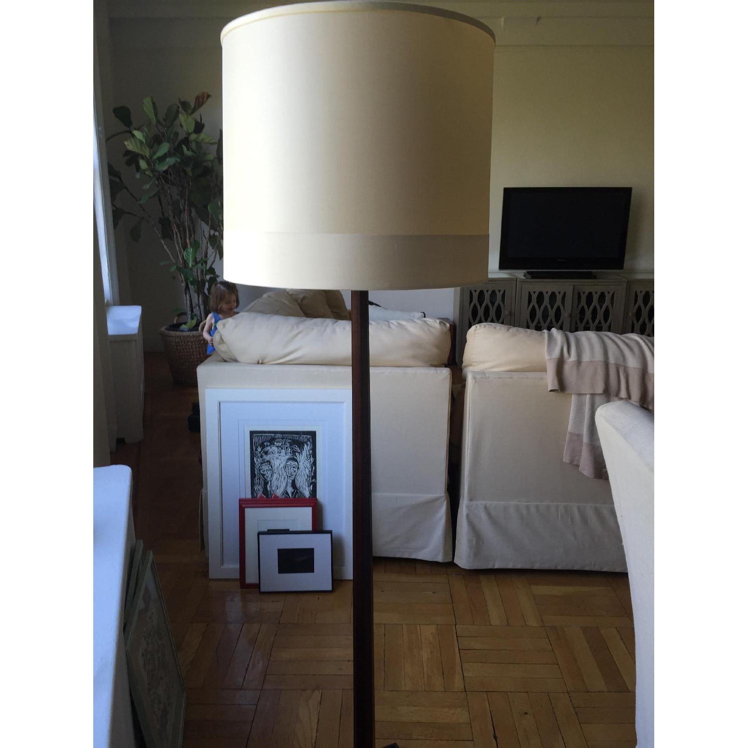 Barbara Barry Octagon Mahogany Floor Lamp with Silk Shade - image-3