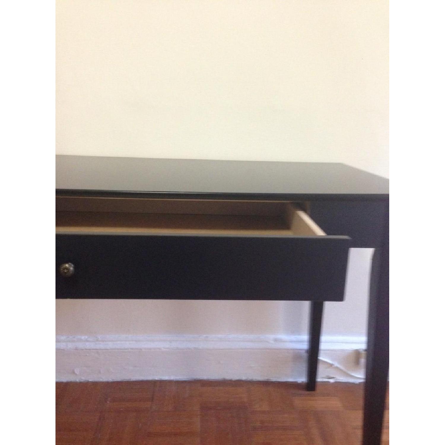 Black Writing Desk with Storage Drawer - image-4