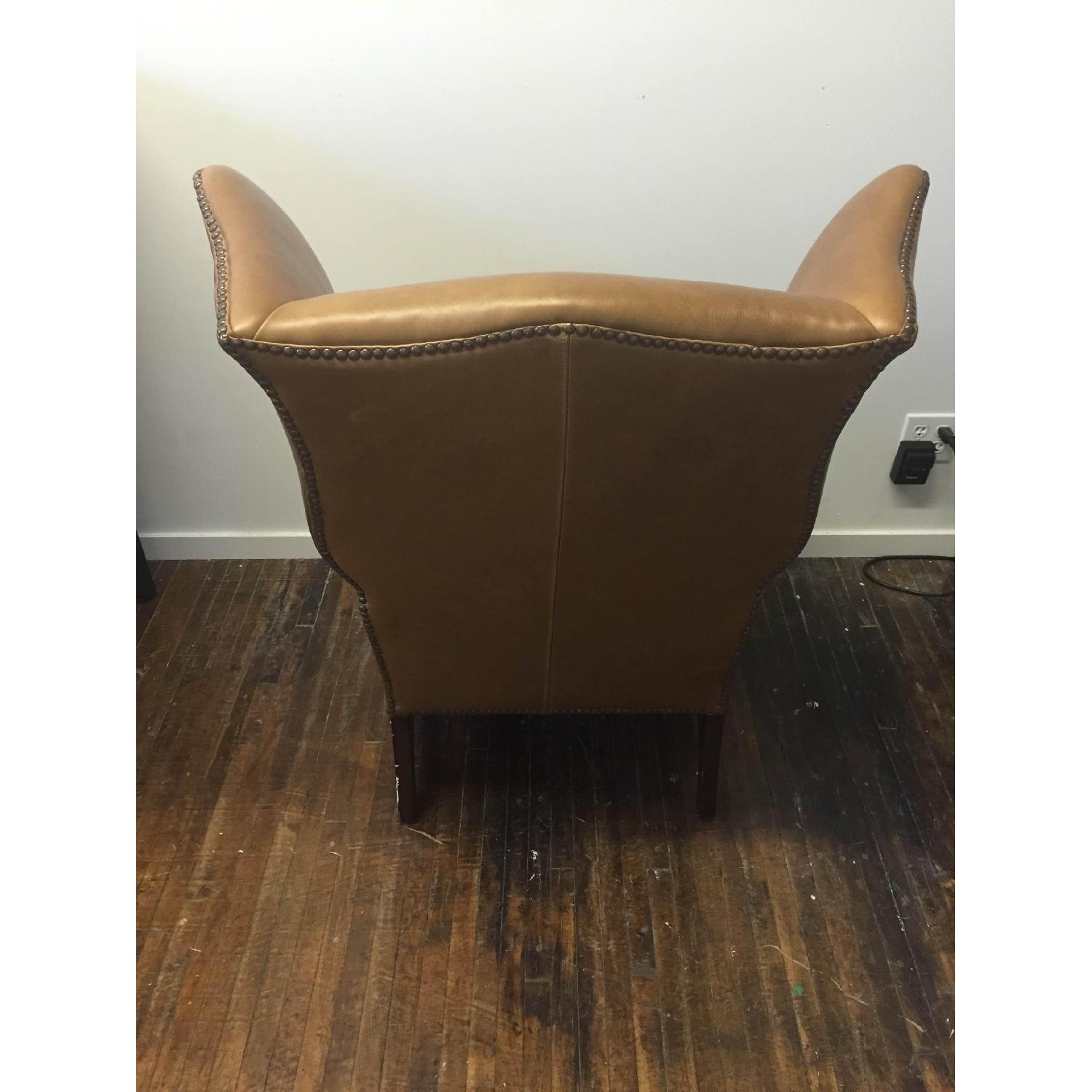 Pottery Barn Thatcher Leather Wingback Chair - image-3