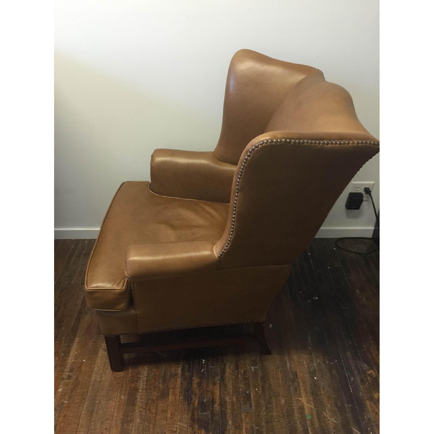 Pottery Barn Thatcher Leather Wingback Chair - image-4