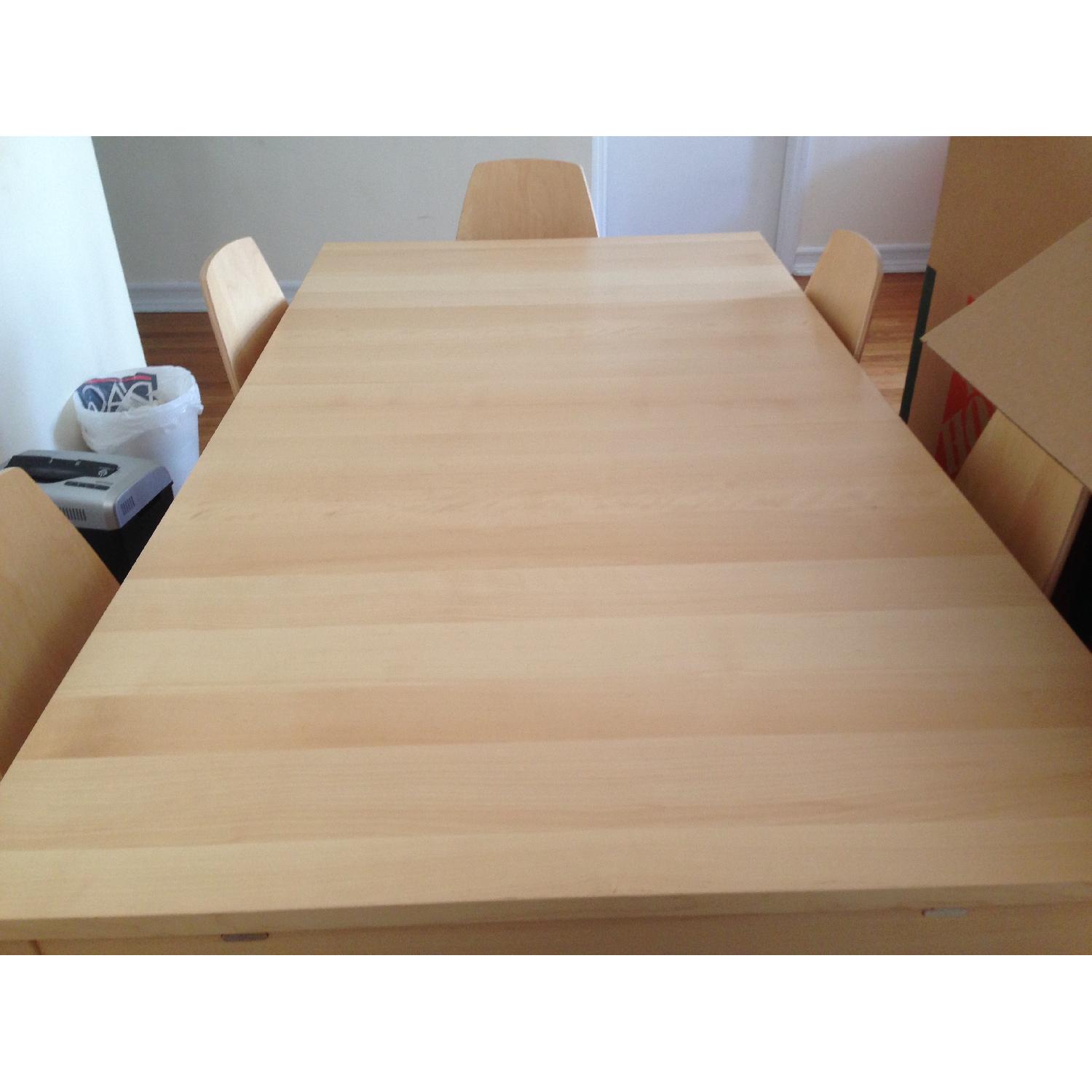 Ikea Bjursta Dining Table w/ 5 Vilmar Chairs - image-1