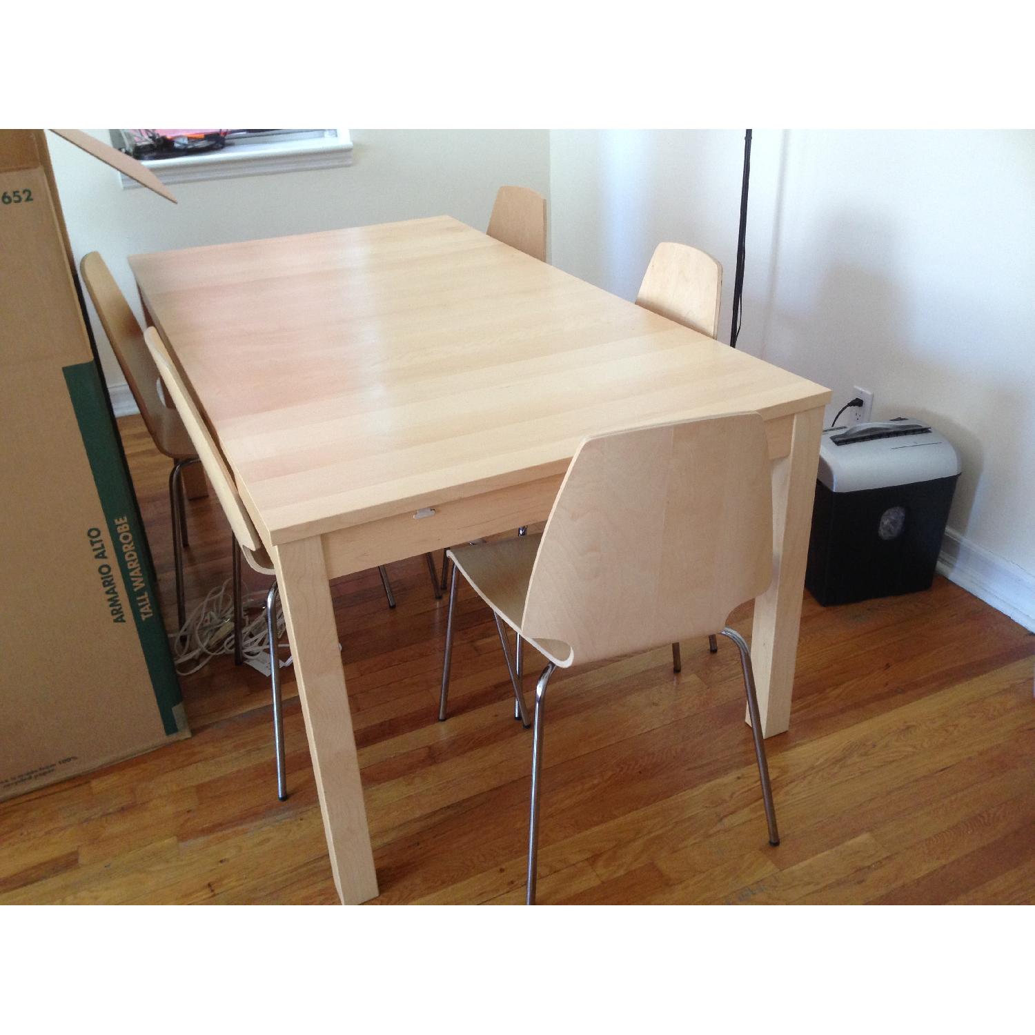 Ikea Bjursta Dining Table w/ 5 Vilmar Chairs - image-2