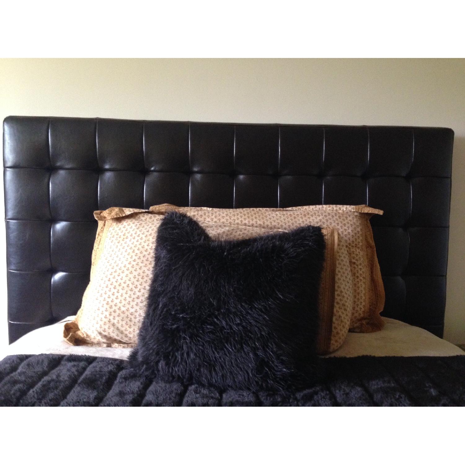 Z Gallerie West Street Expresso Leather Bedframe - image-3