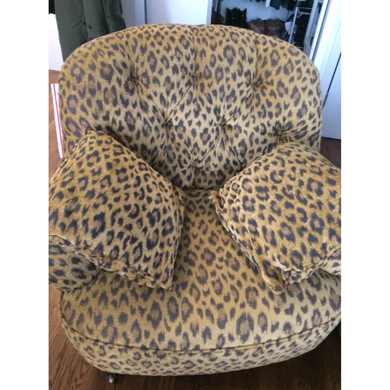 Ethan Allen Leopard Tufted Chair - image-3