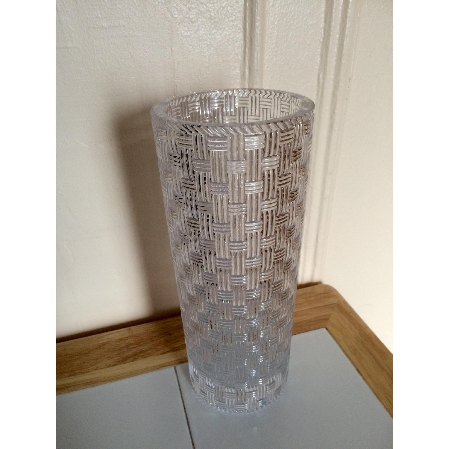 Tiffany Woven Cylinder Crystal Vase - image-1
