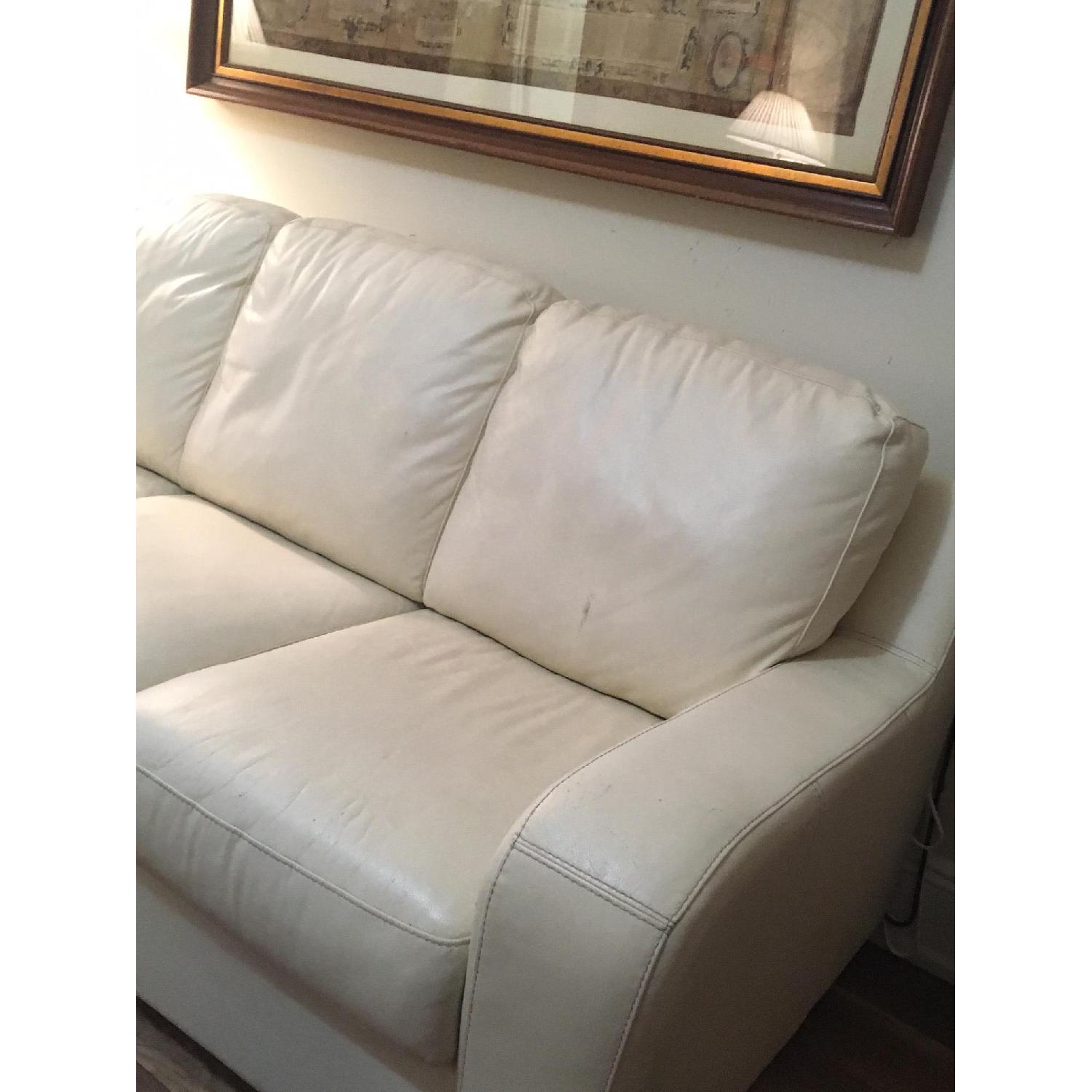 White Leather Sleeper Sofa - image-2