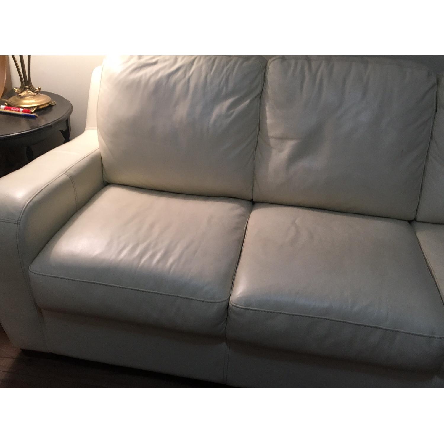 White Leather Sleeper Sofa - image-3