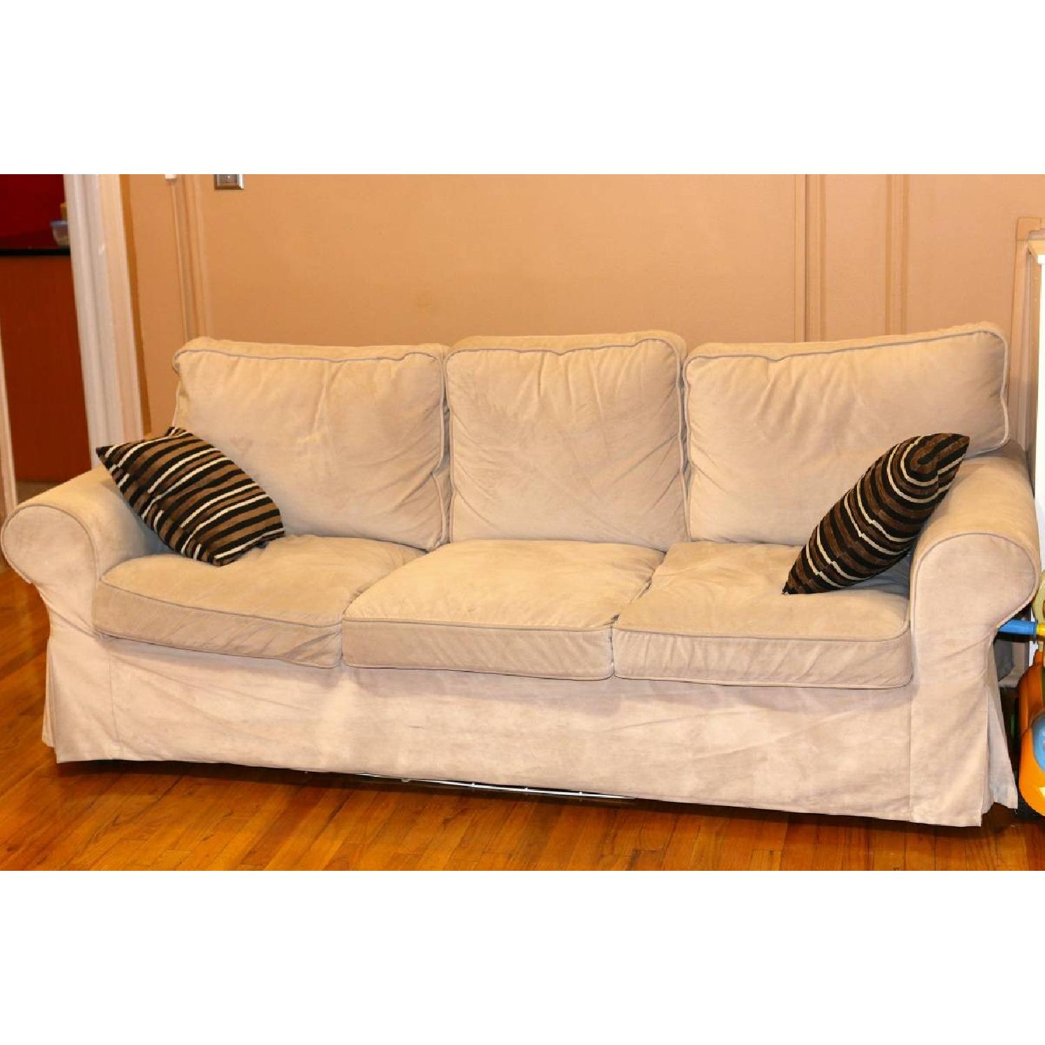 Ikea Ektorp Sofa w/ Custom Velvet Cover - image-1